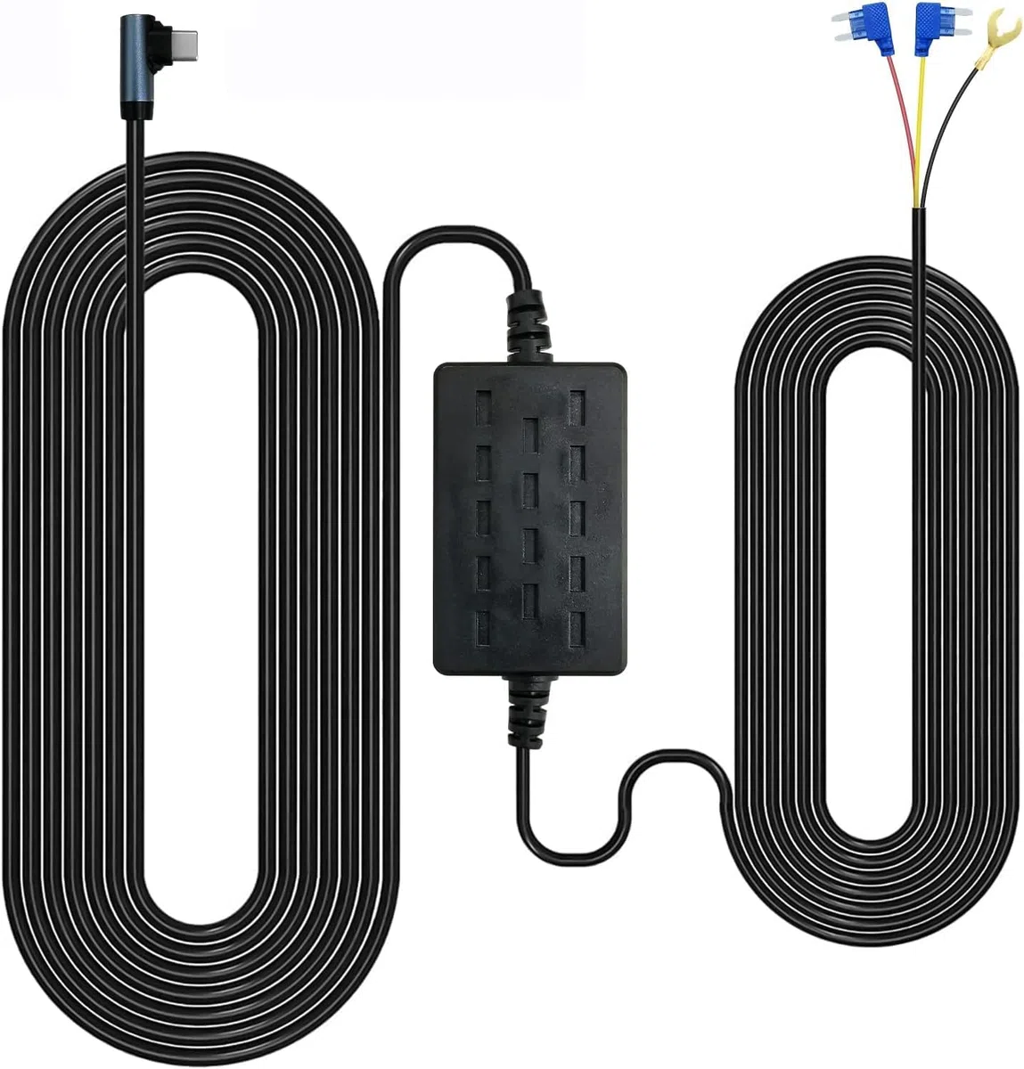 GKU Hardwire-Kit Tipo C, Cable de Carga de Coche de 3,5 Metros, monitorización de Aparcamiento con protección de Baja tensión, 12V- 24V a 5V 3A(para D700 D600pro D900 Dash CAM)
