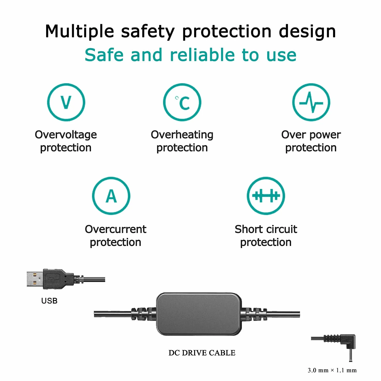 USB Línea De Conducción DC 8.4V ACK-E8 + DR-E8 LP-E8 LP E8 Batería Virtual + 5V3A USB Adaptador para Canon EOS 550D 600D 650D 700D T4i X6i