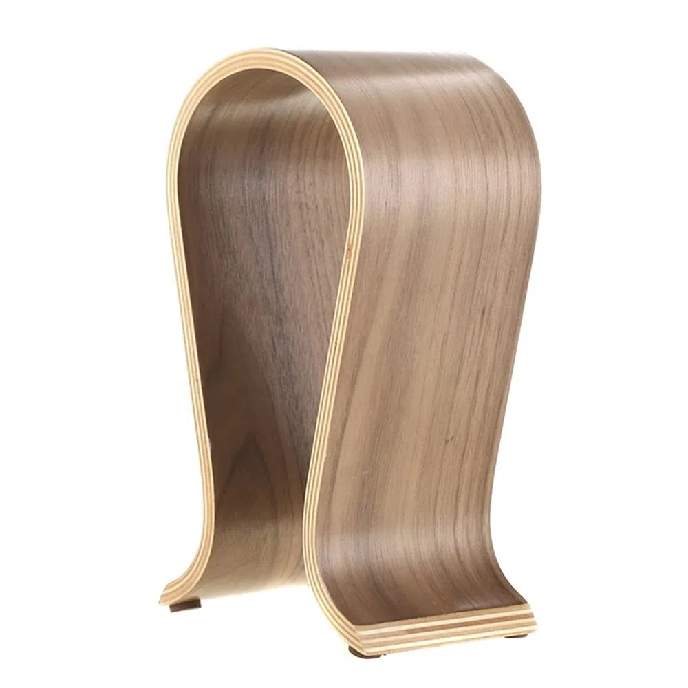 Soporte para Auriculares de Madera, Soporte Universal para Auriculares, Soporte para Auriculares, Antideslizante, Base Universal, Madera de Nogal, para el Hogar, la Oficina (Marrón)