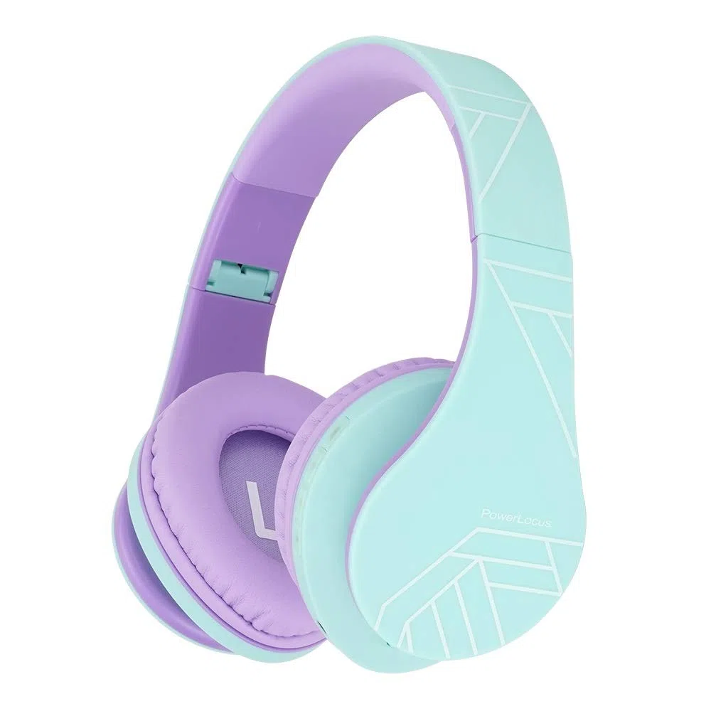 PowerLocus Auriculares para niños, Auriculares Bluetooth para niños, con 85DB Volumen Limitado, Plegable, con Micrófono, Micro SD Slot, Cascos Inalámbricos y con Cable, con Estuche