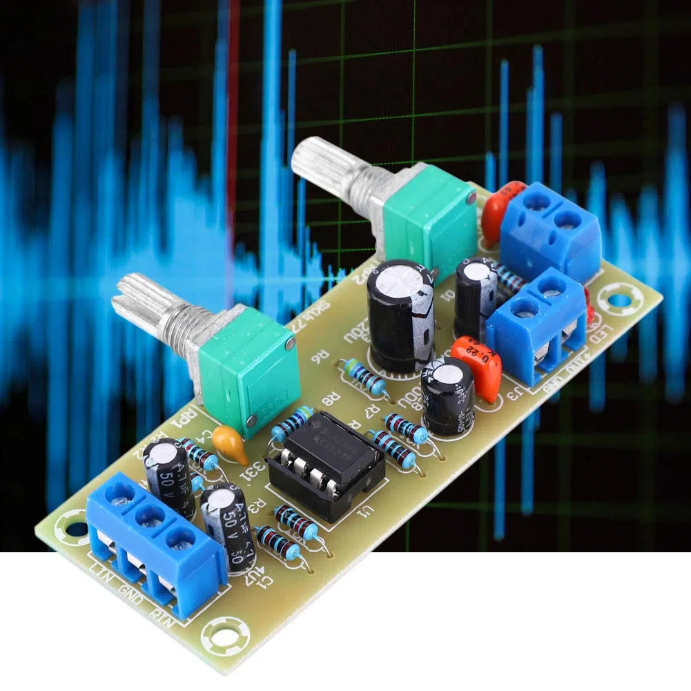 Placa de Preamplificador, Filtro de Paso Bajo de Subwoofer Control de Volumen Módulo de Placa de Preamplificador DC10-24V