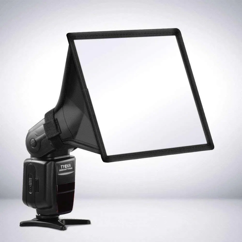 REFLEX CAMERA Difusor de flash universal Softbox de 30 x 20 cm para cámara réflex digital Speedlite | Modificador de luz portátil plegable para flash | Iluminación suave y uniforme con bolsa de