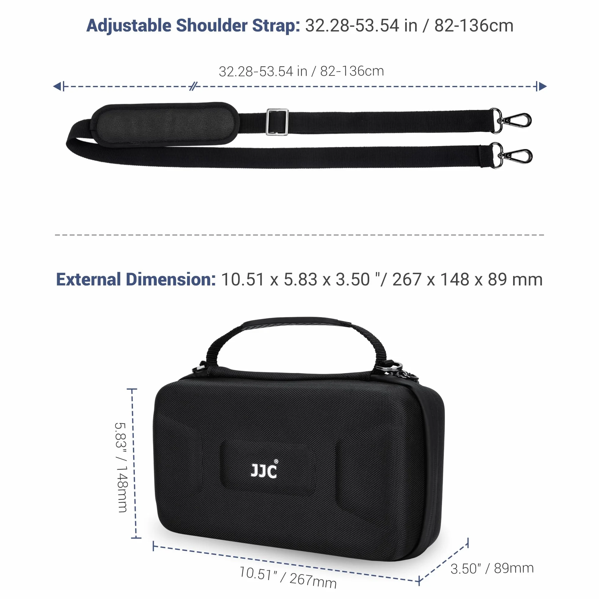 JJC Funda de Carcasa Dura Osmo Action 5 Pro con Correa para el Hombro
