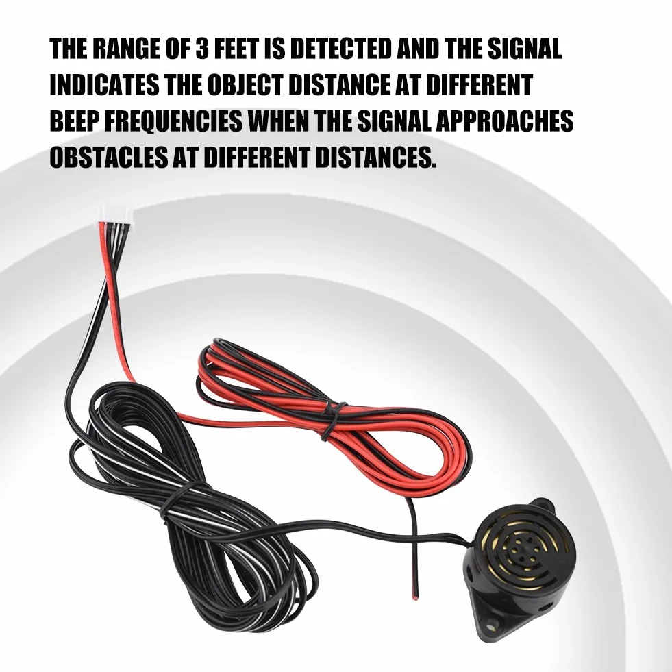 PUSOKEI U301 Alarma de Marcha Atrás de Radar de Inducción Electromagnética,Kit de Sensor de Estacionamiento de Seguridad Universal Completo,Sin Perforación,Sin Sonda,para Automóvil,Camión,RV