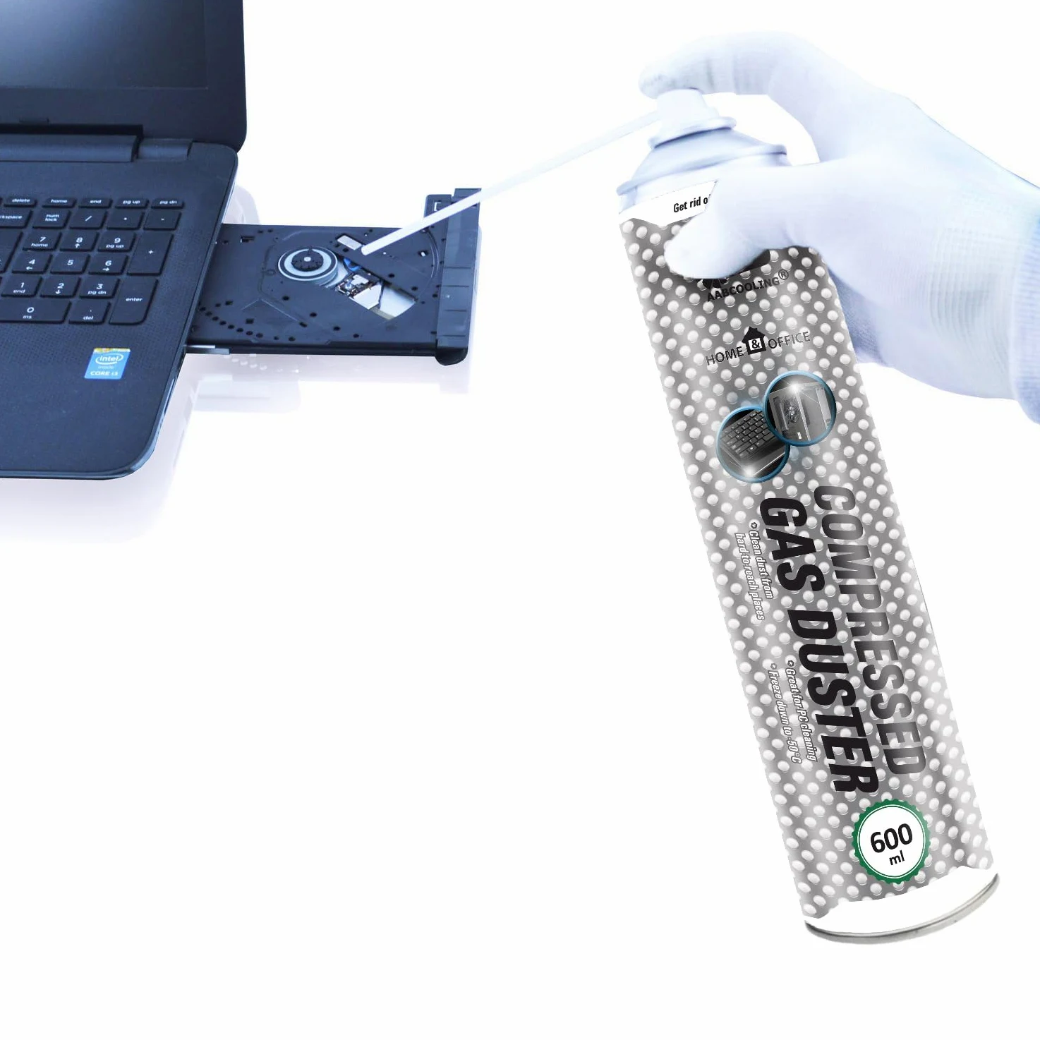 AABCOOLING Home&Office 2x600ml Aire Comprimido para Cámaras, Spray de Limpieza para Cámaras Digitales, Sensores, Ópticas, Equipo Fotográfico, Videocámaras y Teclados de Oficina