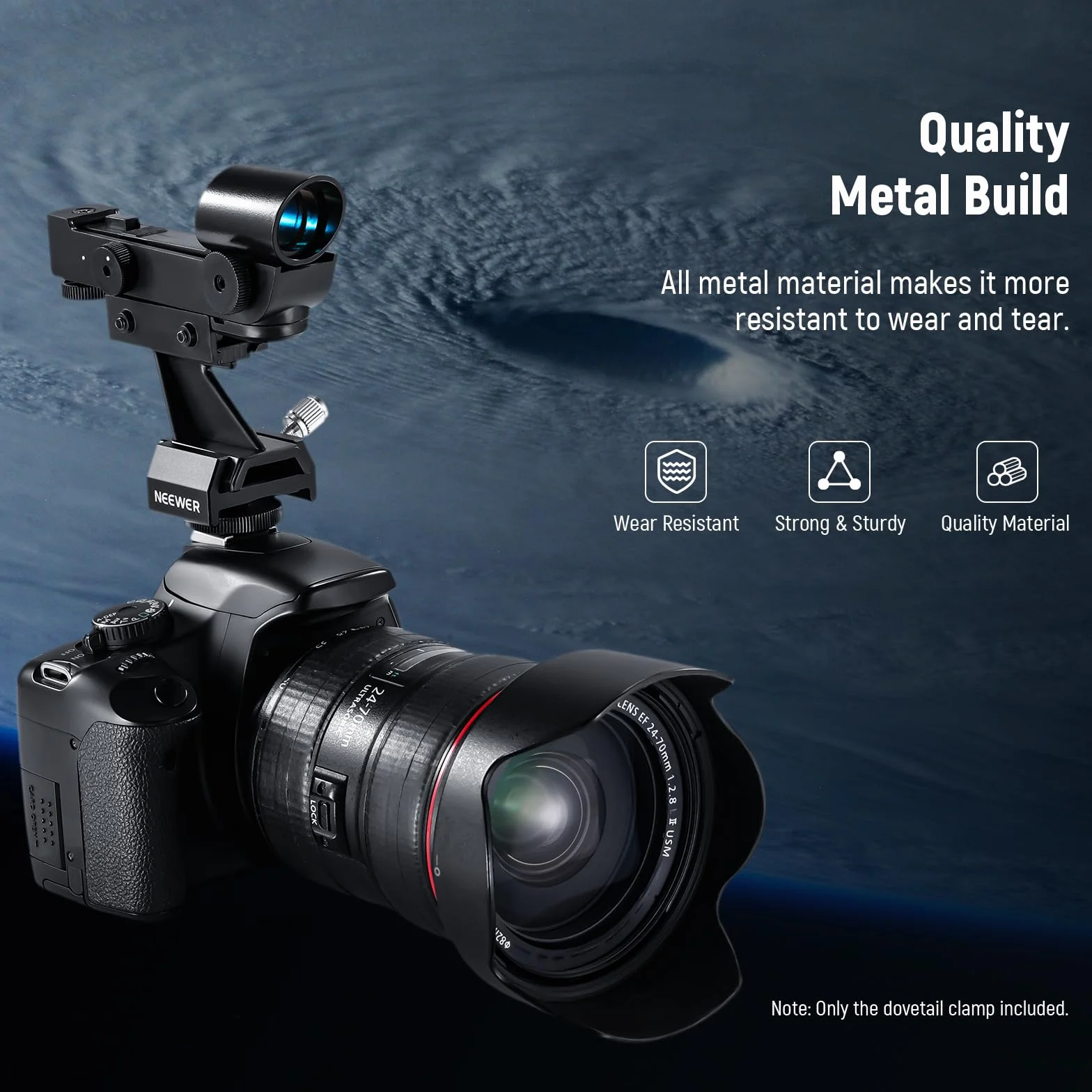 NEEWER Adaptador de Montura de Buscador de Telescopio con Zapata Fría y Rosca de 1/4" para Montura de Zapata de Cámara,Base de Cola de Milano de Buscador Estándar de 33mm para Astrofotografía, LS-T16