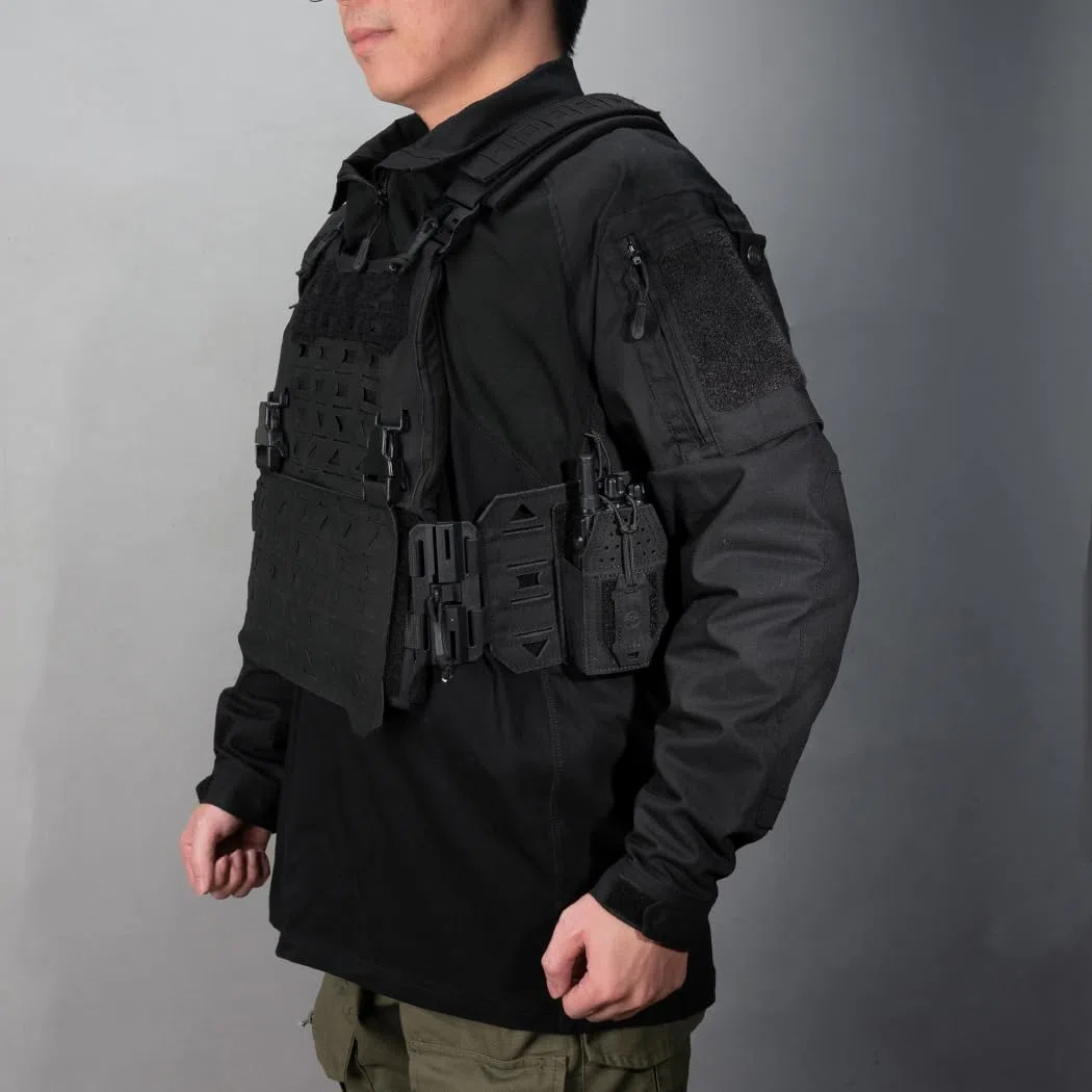 Bolsa táctica Molle para radio, soporte universal para walkie talkie Motorola BaoFeng UV-5R BF-F8HP ajustable almacenamiento rifle bolsa de revista, Negro , Bolsa táctica para radio