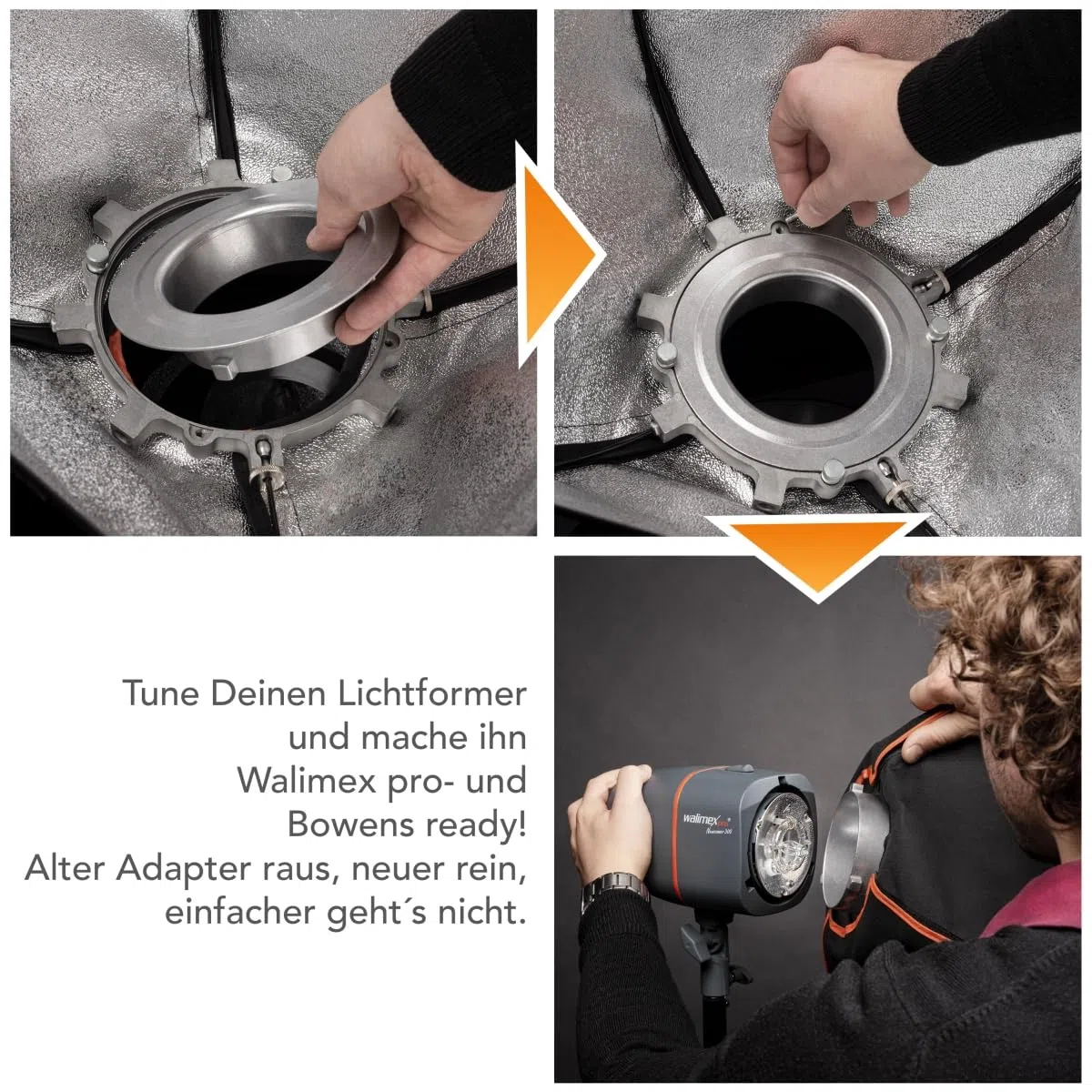 Walimex Pro - Adaptador softbox (para Walimex Pro & K, diámetro Exterior de 15.2 cm)