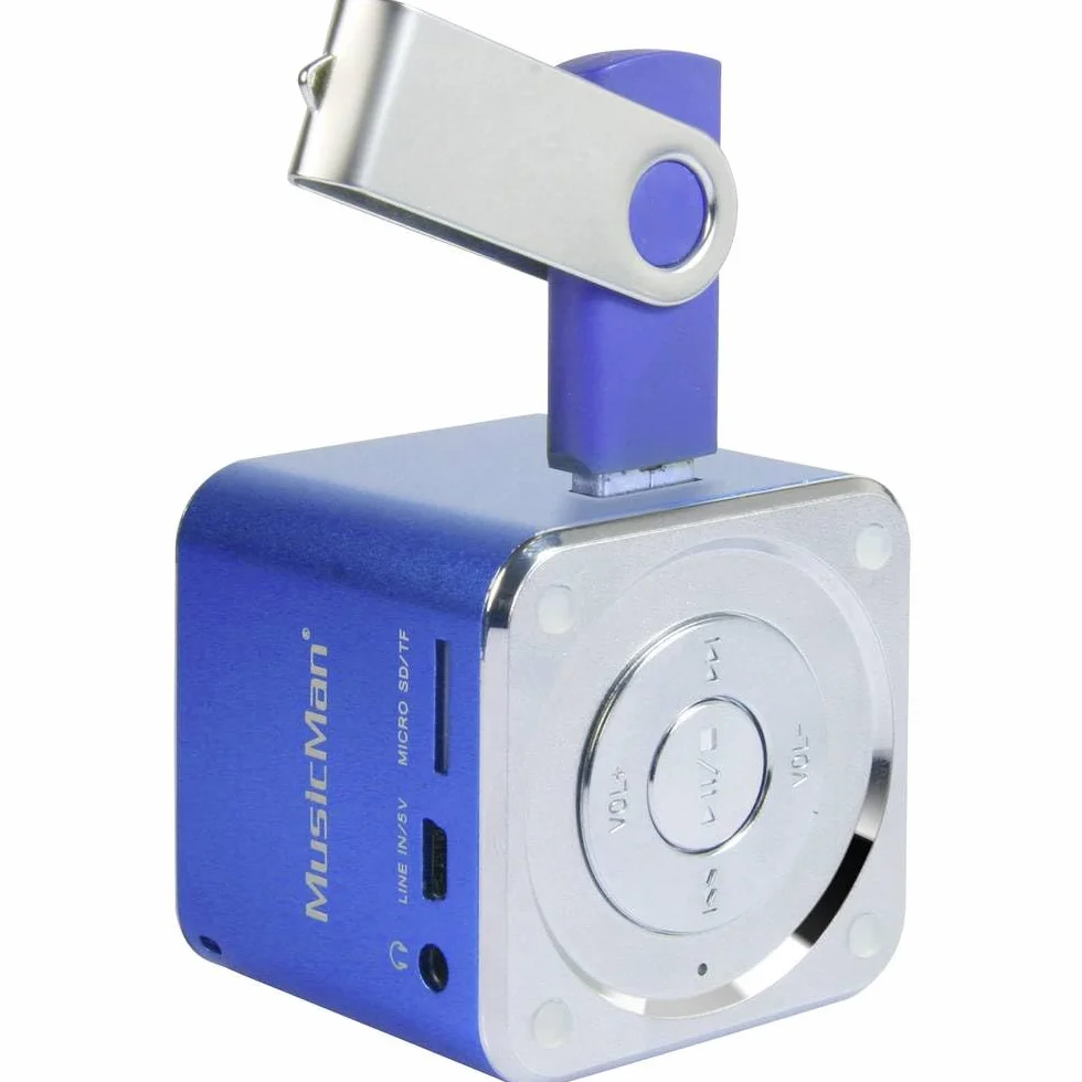 Technaxx Mini Musicman 3 W Azul - Altavoces portátiles (De 1 vía, 3 W, 150 - 18000 Hz, 4 Ω, 10%, Alámbrico)