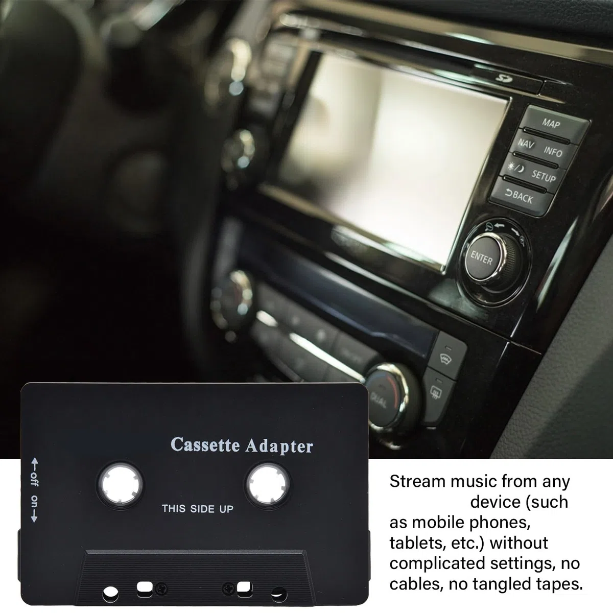 Cassette Bluetooth Adaptador Cassette Bluetooth Coche Inalámbrico Convertidor de Receptor de Casete con Cable USB para DVD Radio
