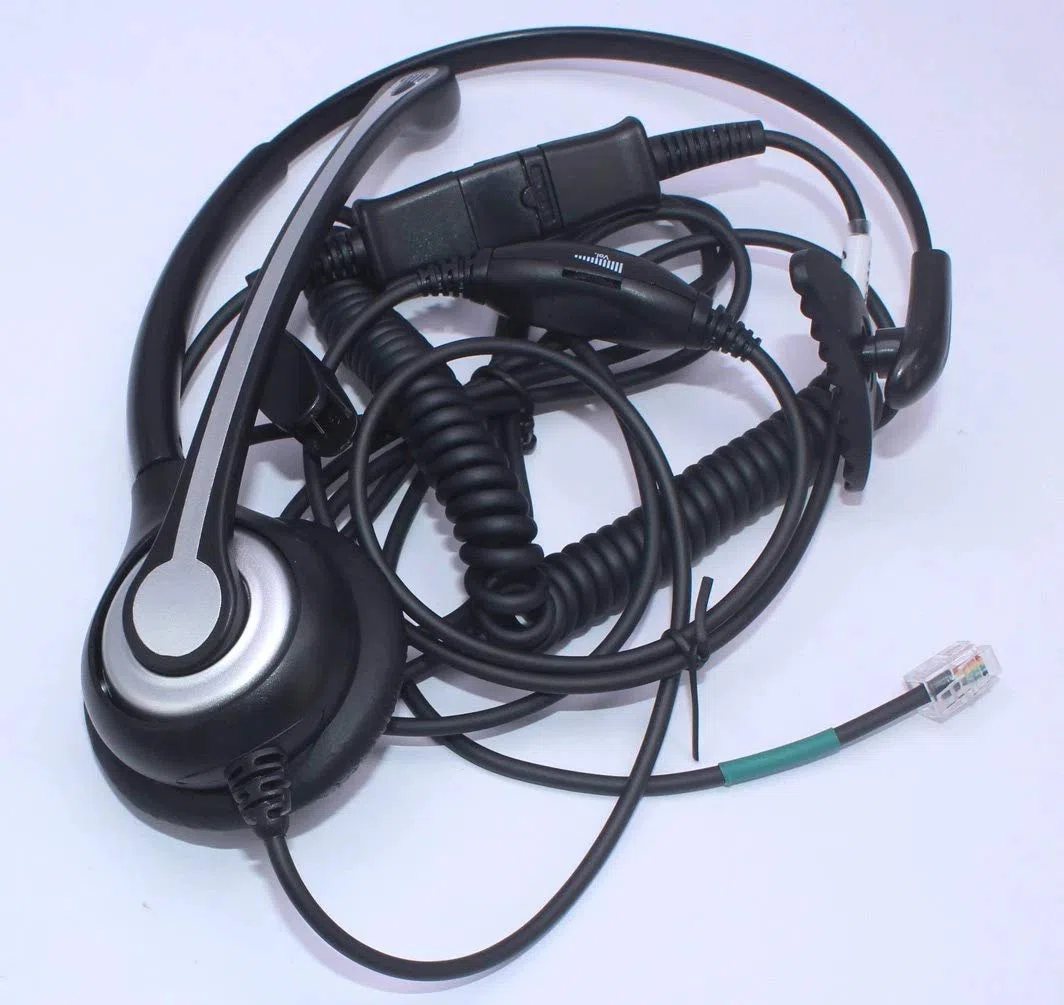 Auriculares Teléfono Fijo RJ9 Mono, Micrófono con Cancelación de Ruido, Quick Disconnect, WANTEK Cascos con Control de Volumen para ShoreTel Plantronics Polycom NEC Nortel Norstar Meridian(600QS2)