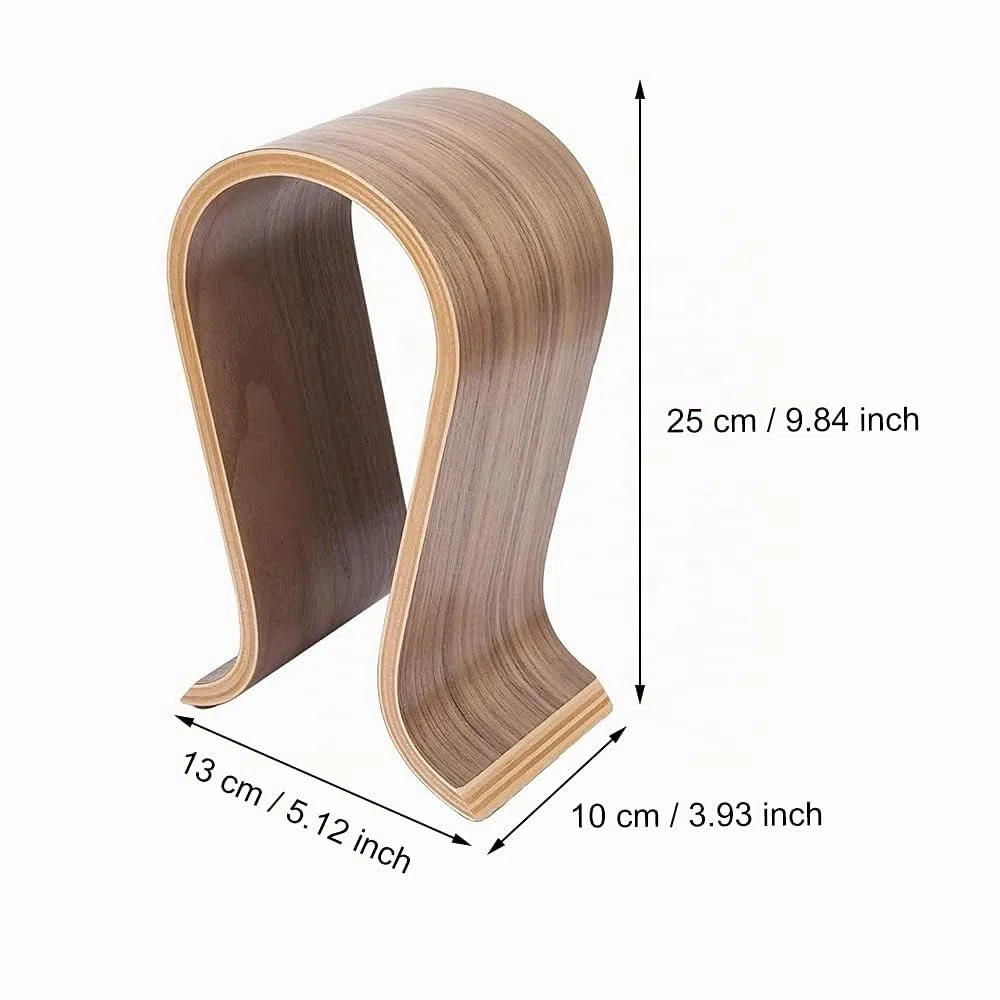 Soporte para Auriculares de Madera, Soporte Universal para Auriculares, Soporte para Auriculares, Antideslizante, Base Universal, Madera de Nogal, para el Hogar, la Oficina (Marrón)