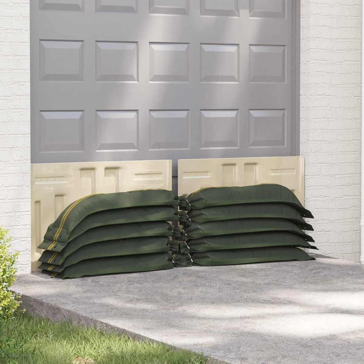 vidaXL Sacos de Arena 10 pcs Verde 120 x 27 cm HDPE, Bolsas de Arena industriales, Reutilizables para controlar Suelos, eficientes en prevención de inundaciones