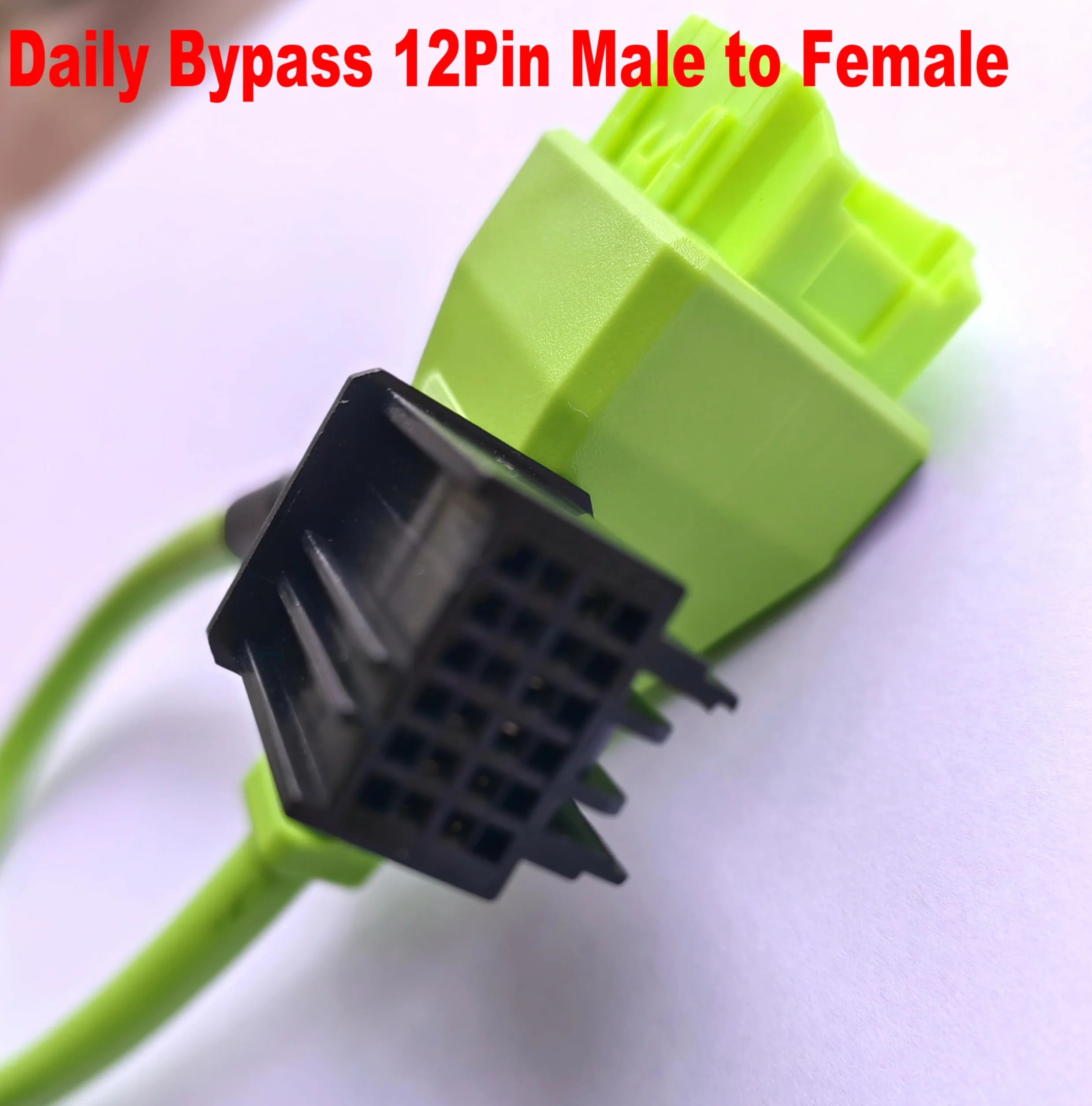 Cable Dongle de Derivación Diaria, Bypass Pasarela Segura Adaptador de Seguridad de 12Pines Macho a Hembra de 12Pines, 35cm,Color Verde
