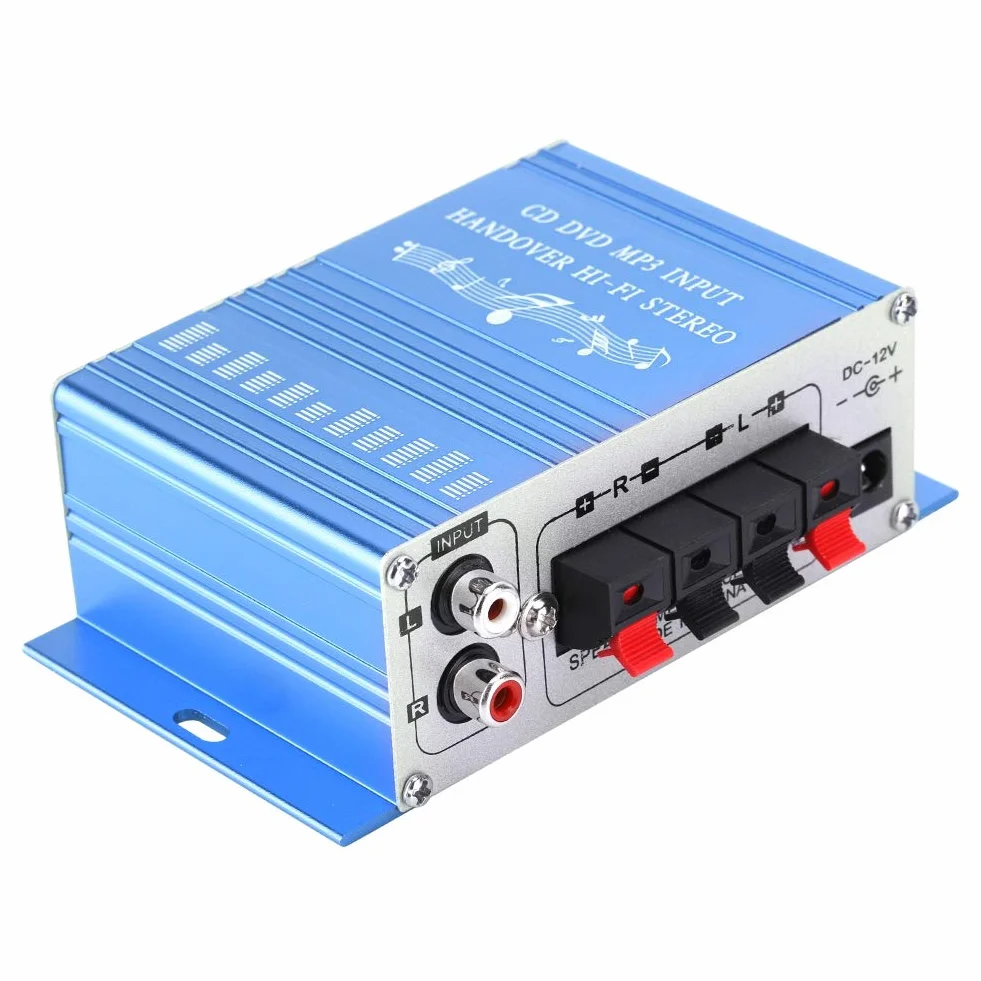 Amplificador automático del Coche, Amplificador automático del Coche del Coche de Digitaces del Reproductor de CD DVD MP3 FM de la música de Audio de Alta fidelidad Mini(Azul)