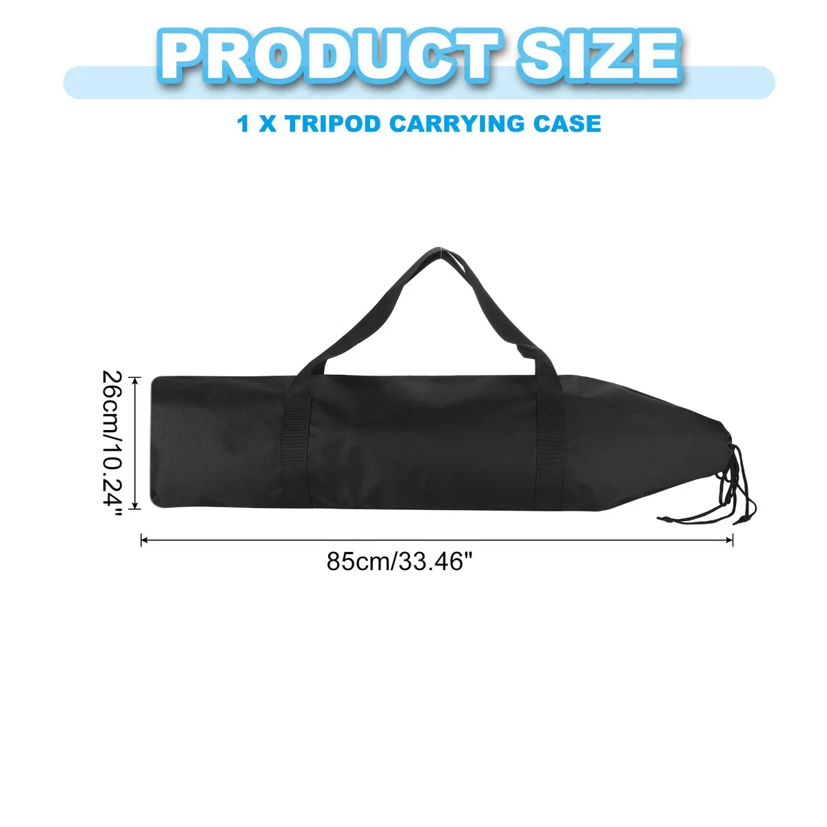 PATIKIL Estuche de Transporte para Trípode de 85x26 cm, 1 Pieza, Bolsa Acolchada de Nylon con Asas para Soportes de Luz, Trípodes y Accesorios de Fotografía, Negro