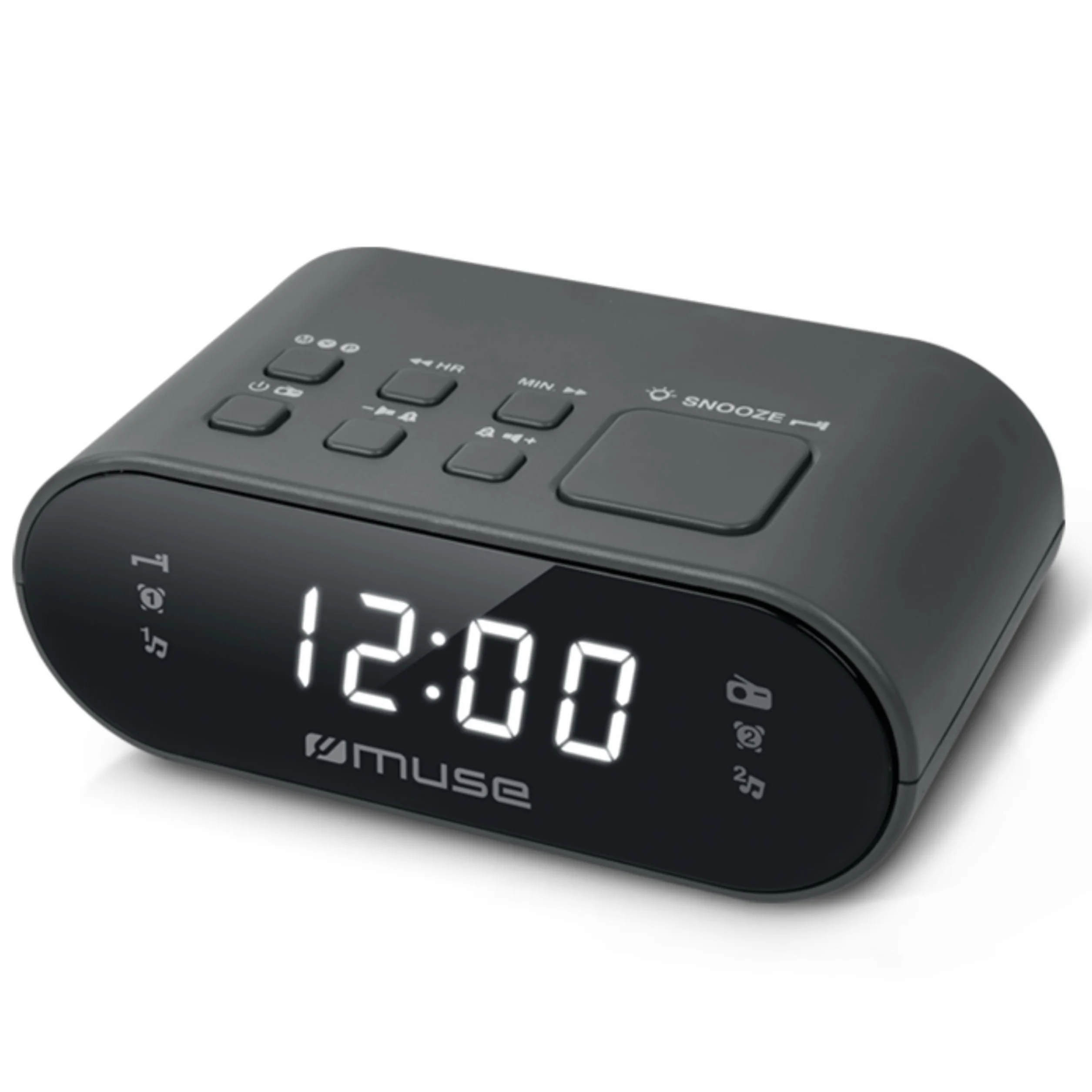 Muse M-10CR - Radio despertador FM, color gris