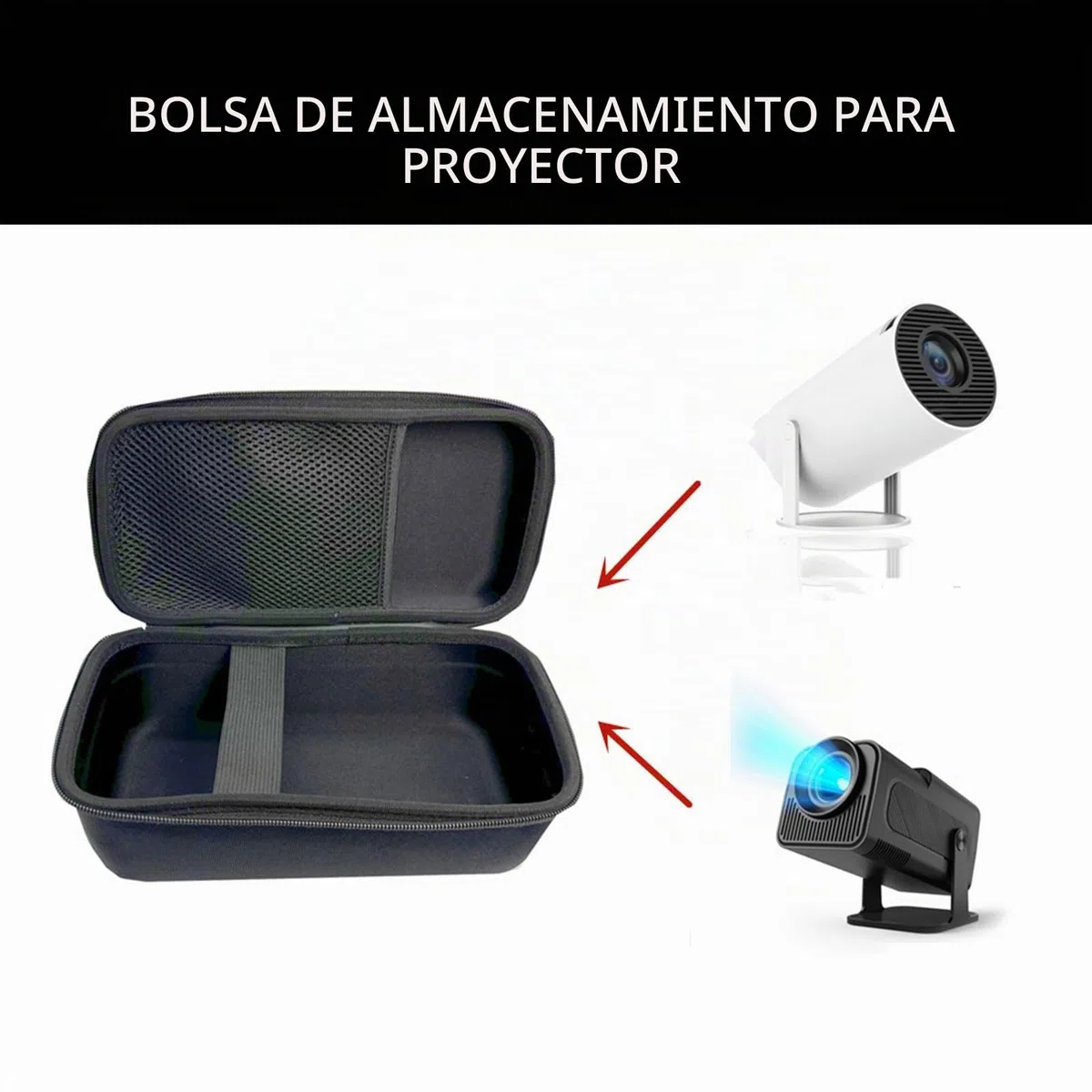 Estuche protector para proyector, caja de almacenamiento portátil con proyector interior de terciopelo suave