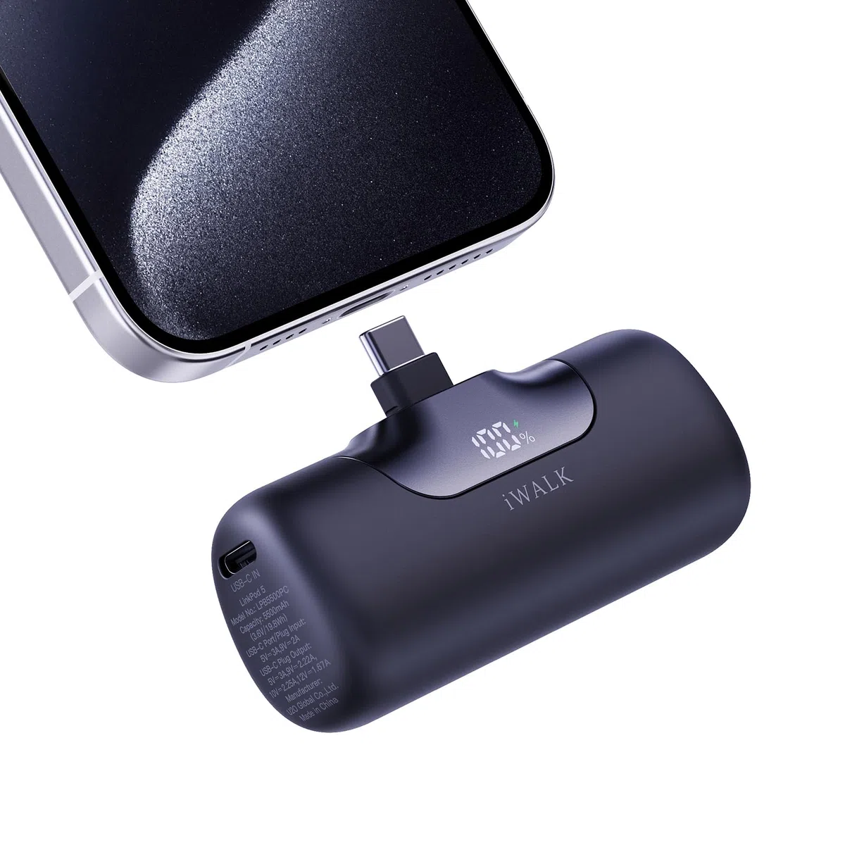 iWALK Power Bank Portátil 5500mAh de Nueva Generación - Cargador Rápido 22.5W USB-C,Batería Externa Compacta para iPhone 17/16/15 Plus/Pro MAX,iPad,Samsung Galaxy S25/S24/S23 y Dispositivos Android