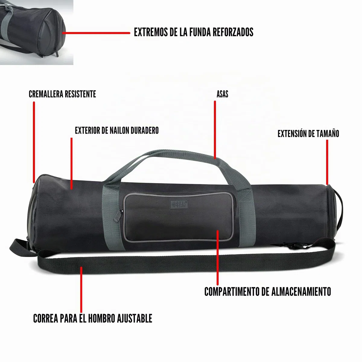 USA Gear Estuche para Telescopio Refractor - Admite Telescopios y Trípodes de 21 a 35 Pulgadas. Extensión Ajustable, Bolsillo de Almacenamiento y Correa. Compatible con ToyerBee, Gskyer y Celestron