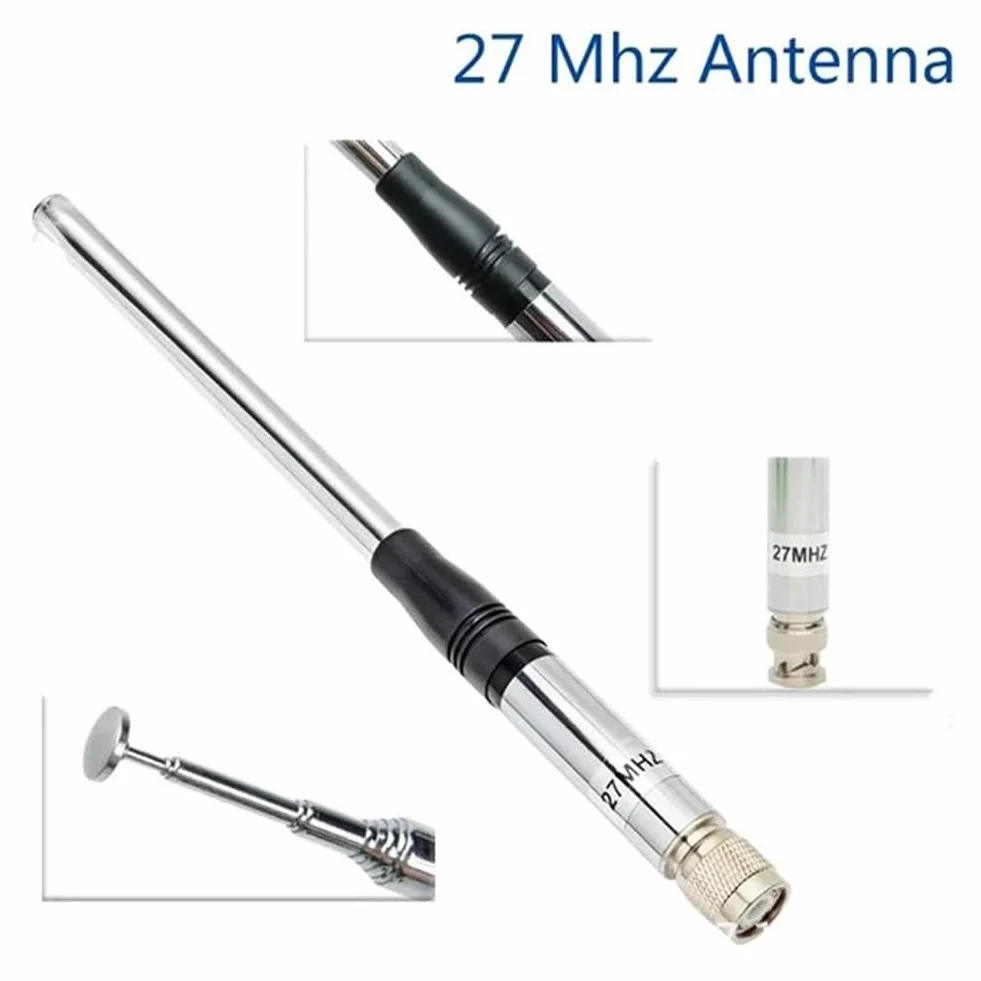 Antena Telescópica Portátil Retráctil de Alta Ganancia para Walkie-Talkie CB de 27 MHz con Conectores SMA Macho