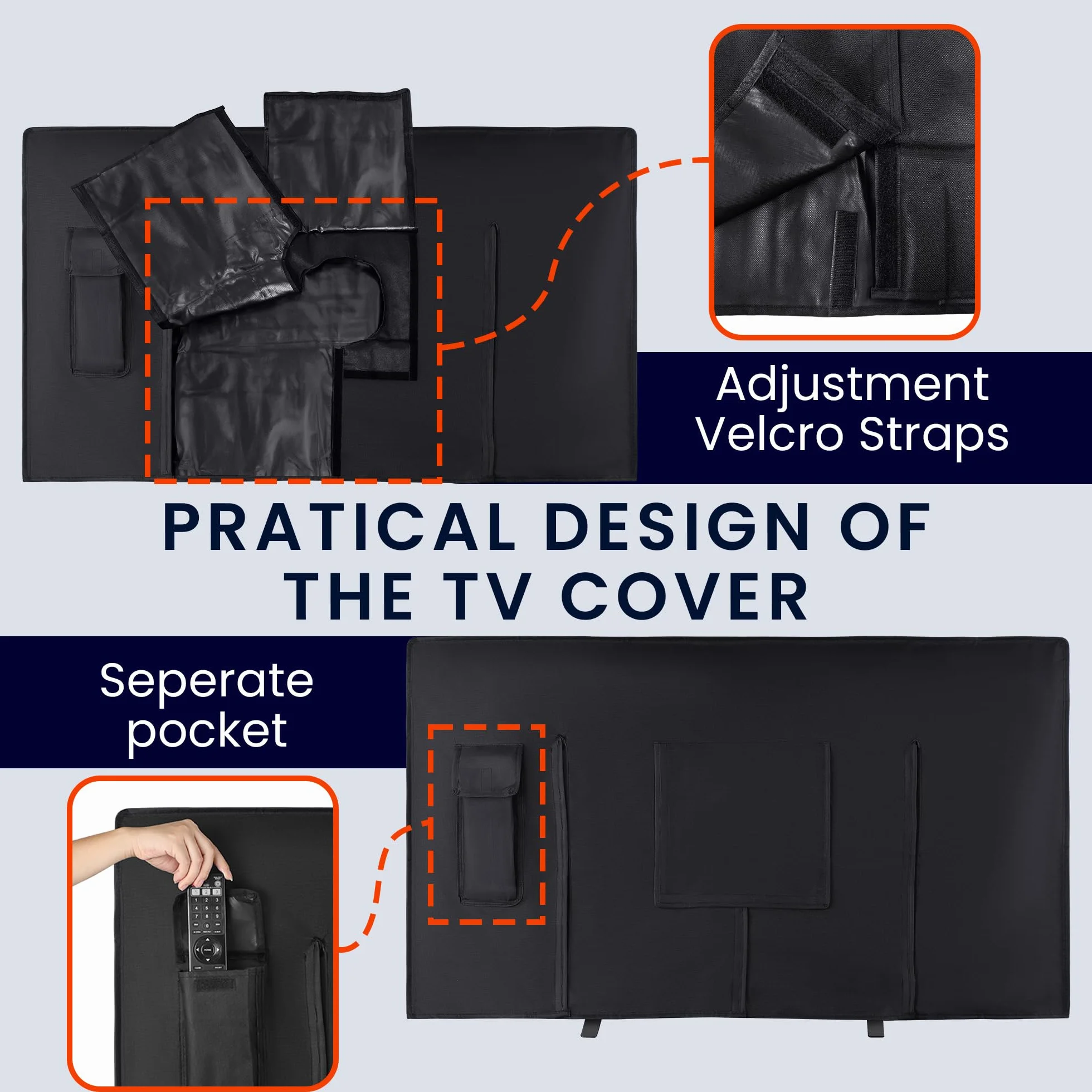 kwmobile Fundas para TV Exterior de 32" TV - Funda TV Exterior para Aire Libre, Cubierta Impermeable Televisión - No toques mi TV