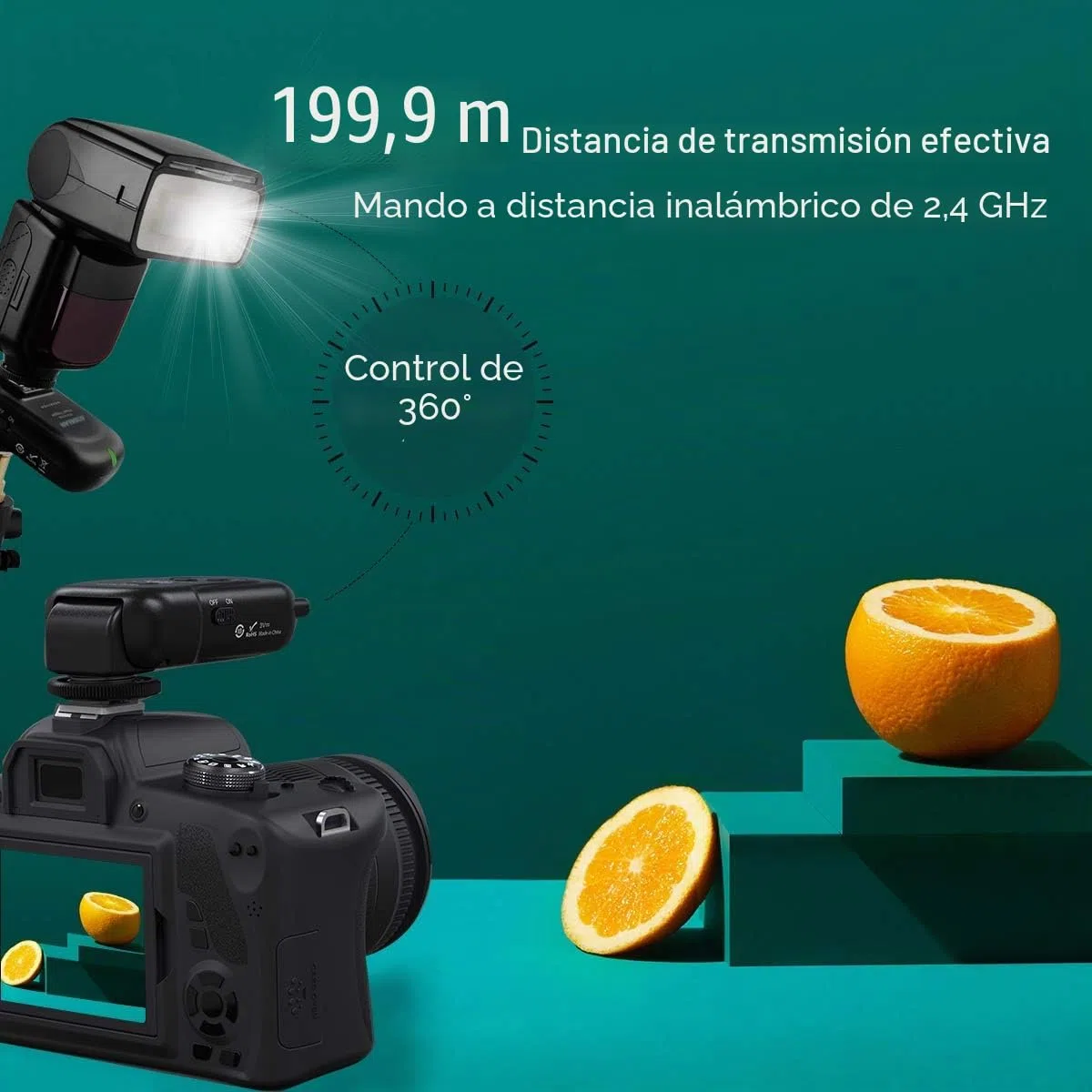 AODELAN FT-8 Cámara Disparador de Flash de Estudio Disparador de Flash inalámbrico y Receptor Compatible de Canon Nikon Pentax Olympus, etc (8 Canales)