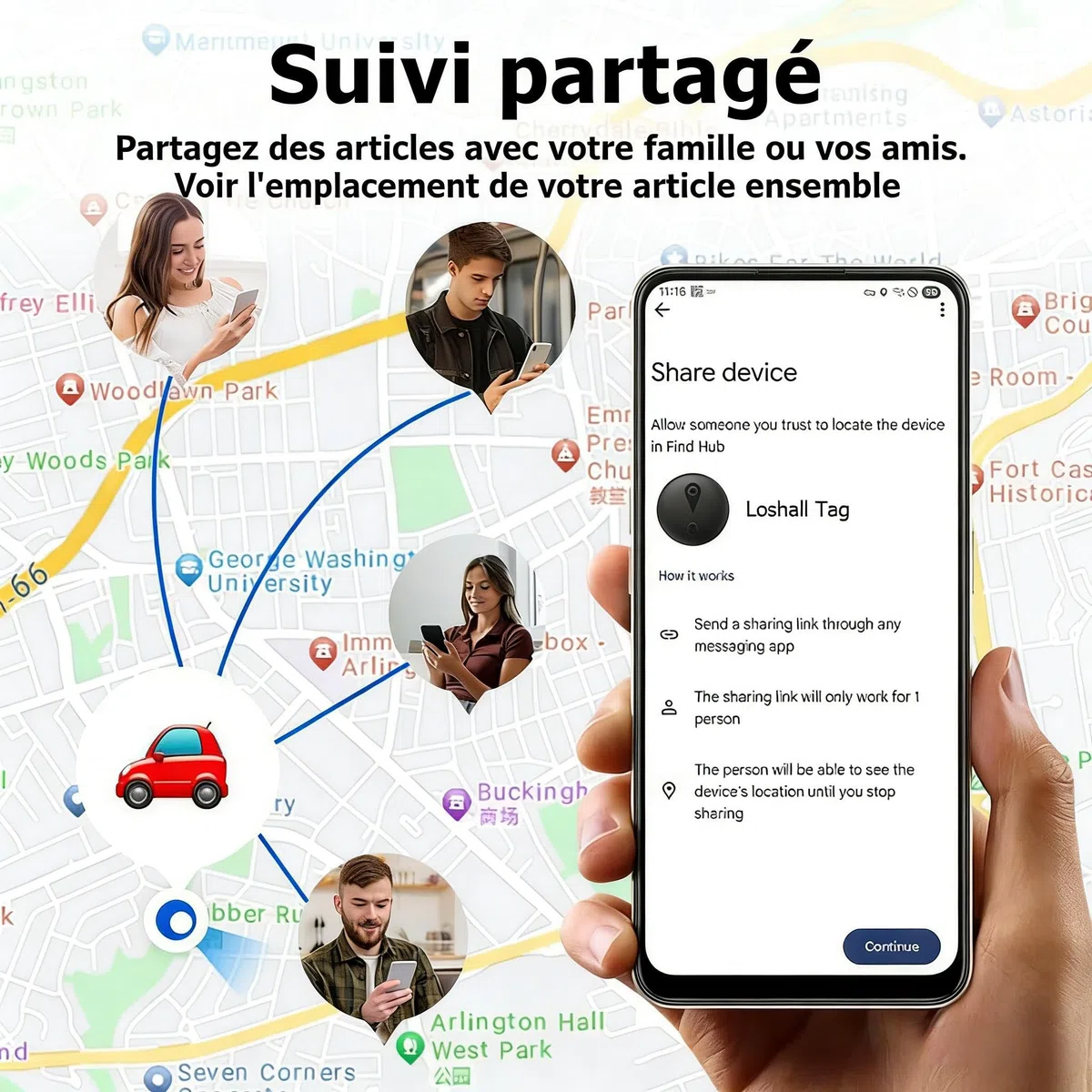 GPS Coche localizador (Compatible con Android e iOS) Localizador GPS para Coche Rastreador 2026 Magnético Rastreador GPS Sin Suscripción Seguimiento en Tiempo Real para vehículo,Mascotas