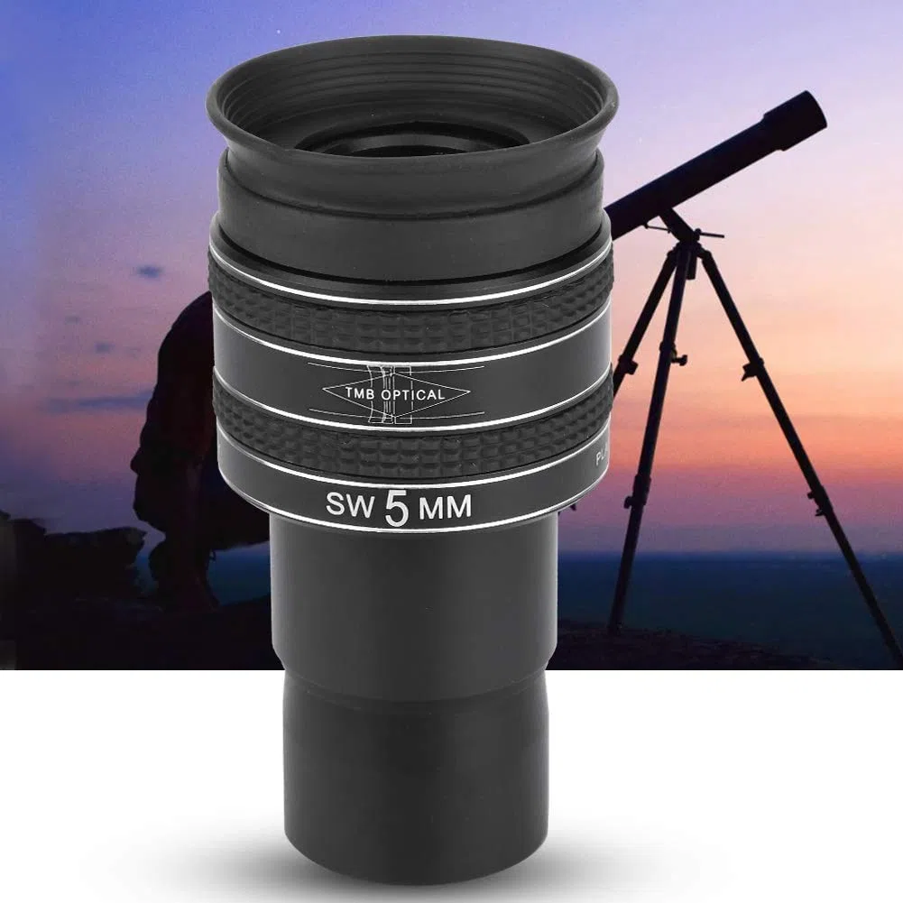 POFET Ocular planetario II de 1,25 pulgadas con recubrimiento múltiple de 5 mm de 58 grados TMB para telescopio astronómico (negro)