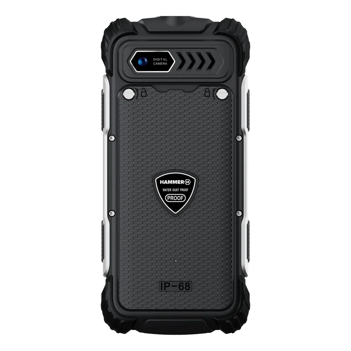 Hammer H Forge 2G Teléfono móvil para Exteriores sin Contrato, 32 GB, batería de 2300 mAh, Linterna, IP68, Radio FM, Conector de 3,5 mm, 2 MP, USB-C, Dual-SIM, Resistente al Polvo