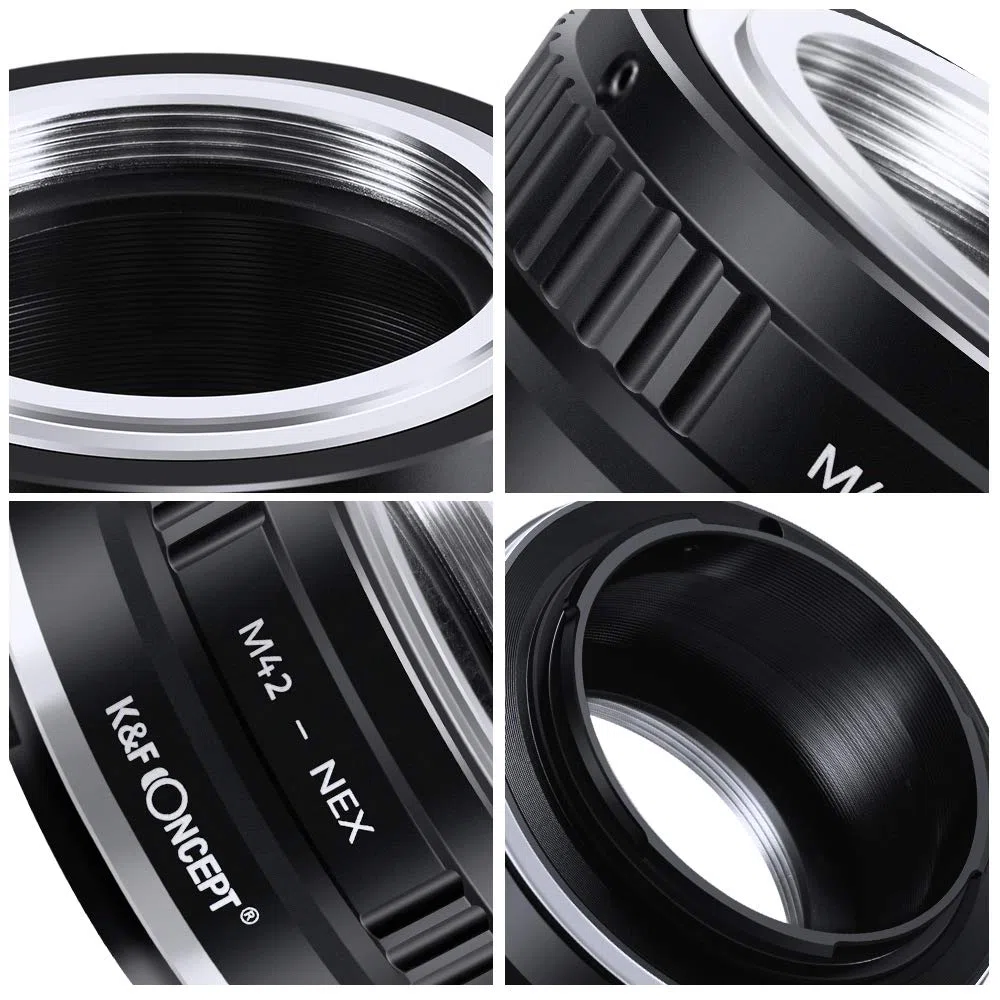K&F CONCEPT - Adaptador de Enfoque Manual, Compatible con Objetivos Lentes M42 y Cuerpos de Cámara Sony Alpha NEX E-Mount Cámara Adaptador Sony Alpha NEX-7 NEX-6 NEX-5N NEX-5