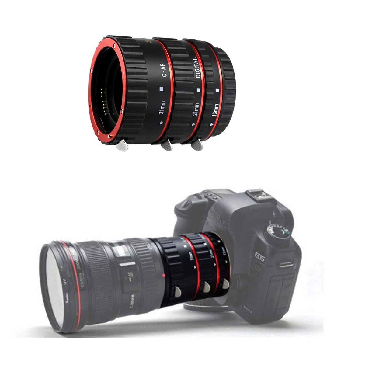 SHOOT AF Set de Tubo de extensión Macro de Enfoque automático para Canon EOS EF EF-S Lente Cámaras DSLR 1100D 700D 650D 600D 550D 500D 450D 400D 350D 300D 100D 70D