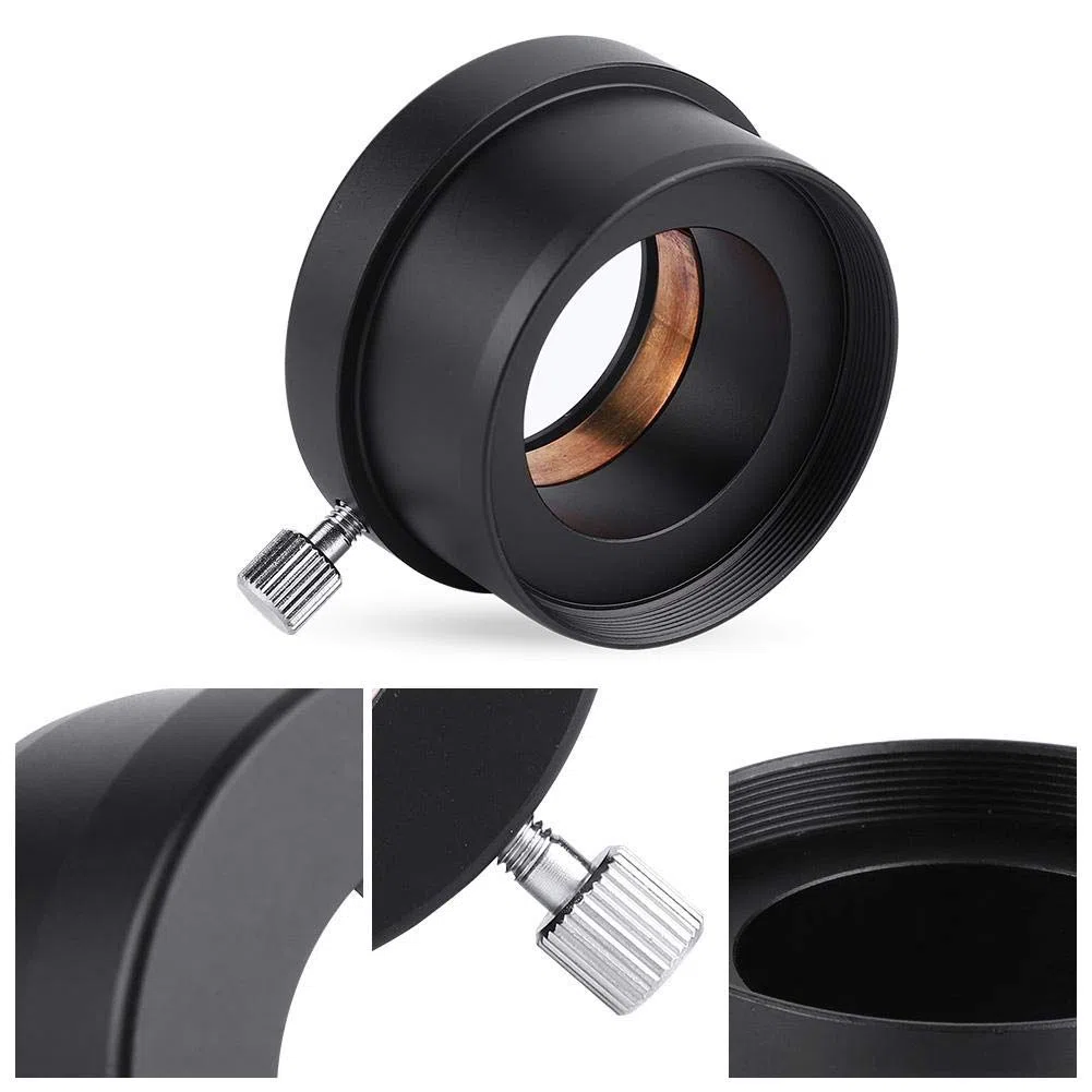 Vbestlife Telescopio Ocular 2 a 1,25 Pulgadas Adaptador para Ocular de Telescopio Astronómico con Material de Metal de Color Negro.