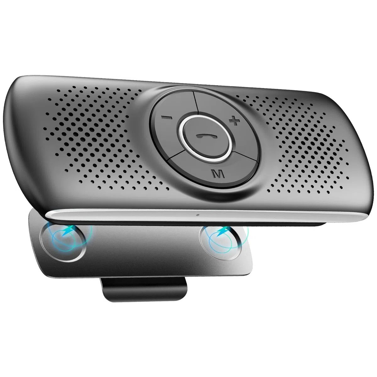 AGPTEK Manos Libres para Coche Bluetooth 5.0 con Siri, Google Asistente, Kit de Coche Altavoz Inalámbrico con Ranura de Tarjeta TF, Soporta Conexión de 2 Teléfonos Simultáneamente, Negro
