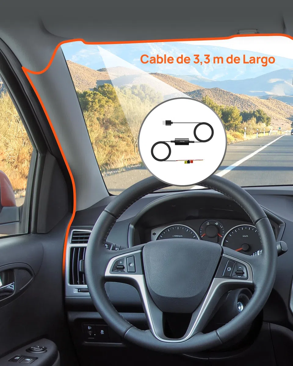 70mai Hardwire Kit UP03, 10ft Mini USB Car Dash Cams, 24 Horas de vigilancia de estacionamiento Fuente de alimentación Dash CAM Omni, M500