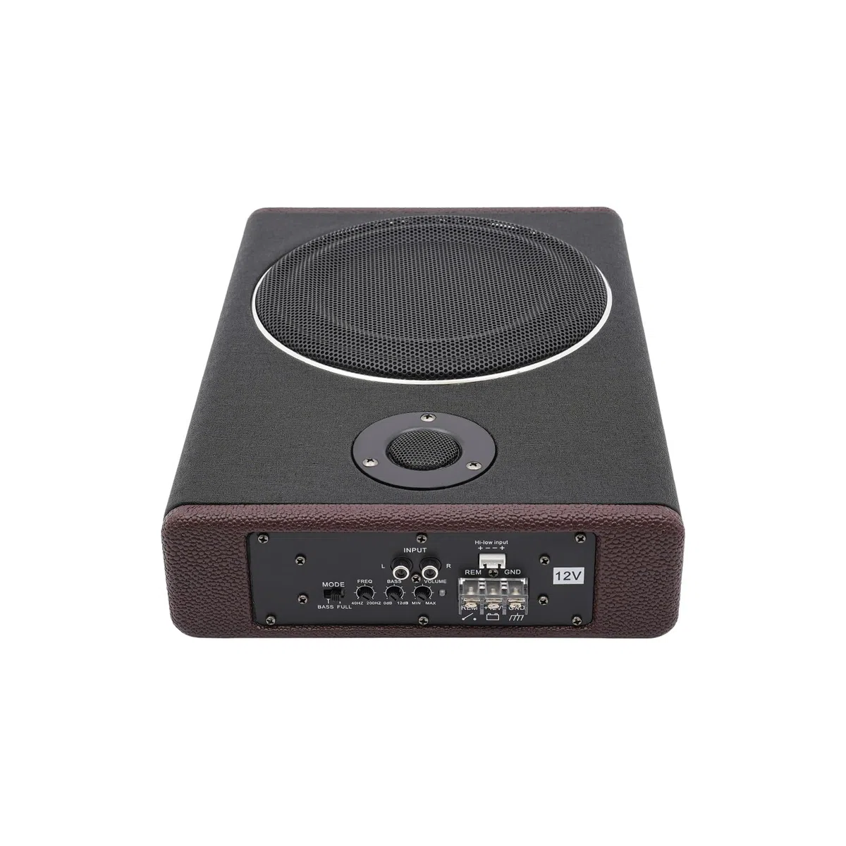 MINRS Subwoofer activo bajo el asiento del coche, subwoofer bajo ultracompacto de 8 pulgadas, subwoofer activo para coche, 600 W de potencia máxima, potencia nominal de entrada de 200 W, incluye juego