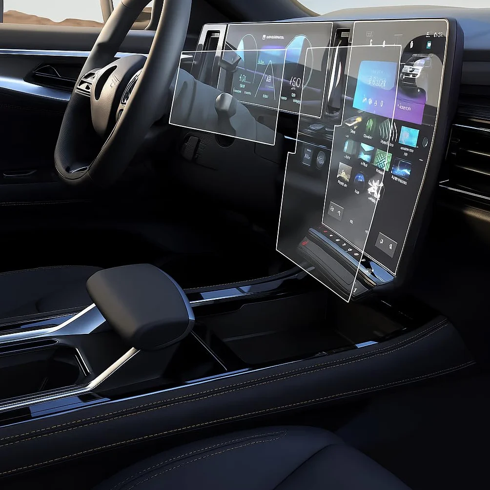 CDEFG Compatible con Renault Austral/Espace 6 VI/Rafale/Megane E-Tech Hybrid 2024 2023 Navegación y Panel de Instrumentos Película Protectora 4H GPS Protector de Pantalla Navi Accesorios 4 Piezas