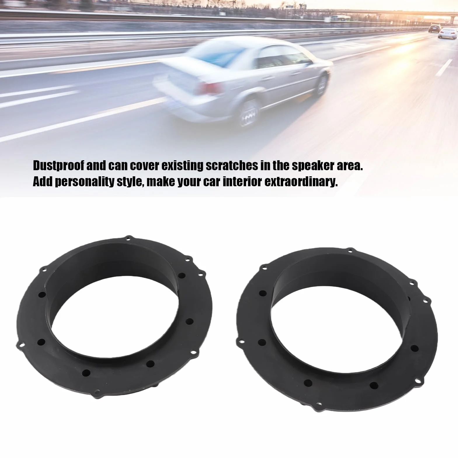 Anillos Adaptadores de Altavoz, Soporte de Montaje de Altavoces de Coche Antiarañazos 2 Piezas/Juego a Prueba de Polvo para Reemplazo de Coche para Puerta Delantera 2007-2011