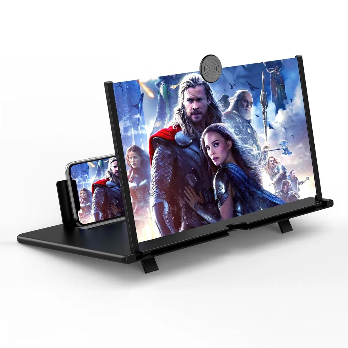 Amplificador de Pantalla para movil, Lupa para móvil 16 Pulgadas, 3D HD Amplificador Pantalla movil para Ver películas y vídeos para Todos los Smartphones (Negro)