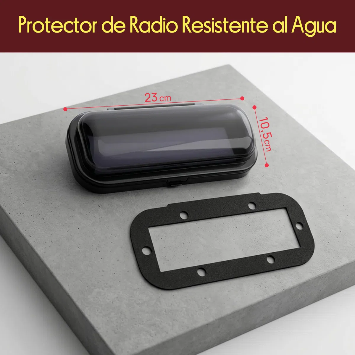 Pyle Carcasa de Radio para Barco, Cubierta Protectora, contra Salpicaduras, con Tapa Abatible, Facil de Montar