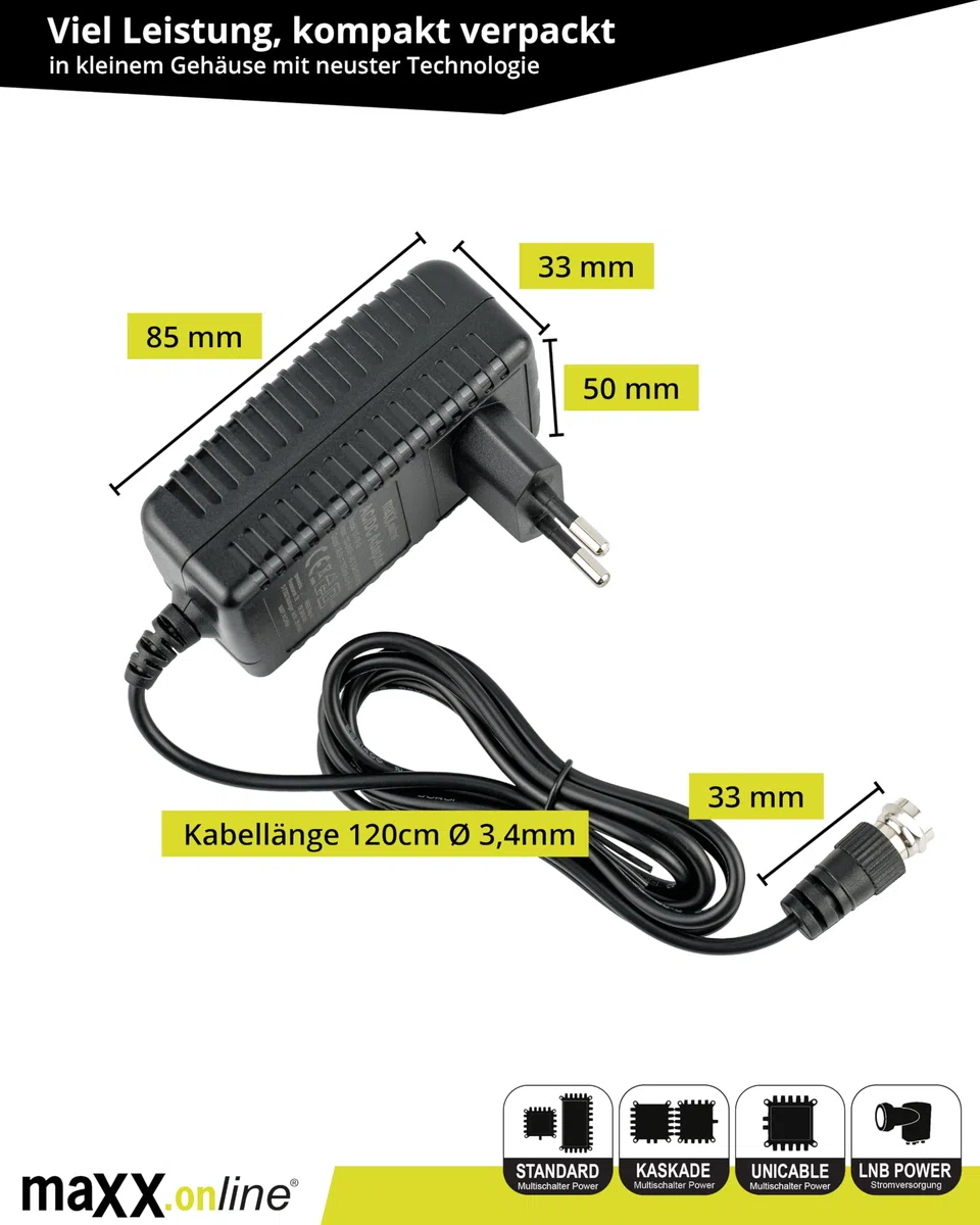 Digital – Conmutador múltiple 5 en 8 Multiswitch 5/8 – stromsparend con Zero de W inactivo de función – EMS 58rpq Quad LNB Adecuado