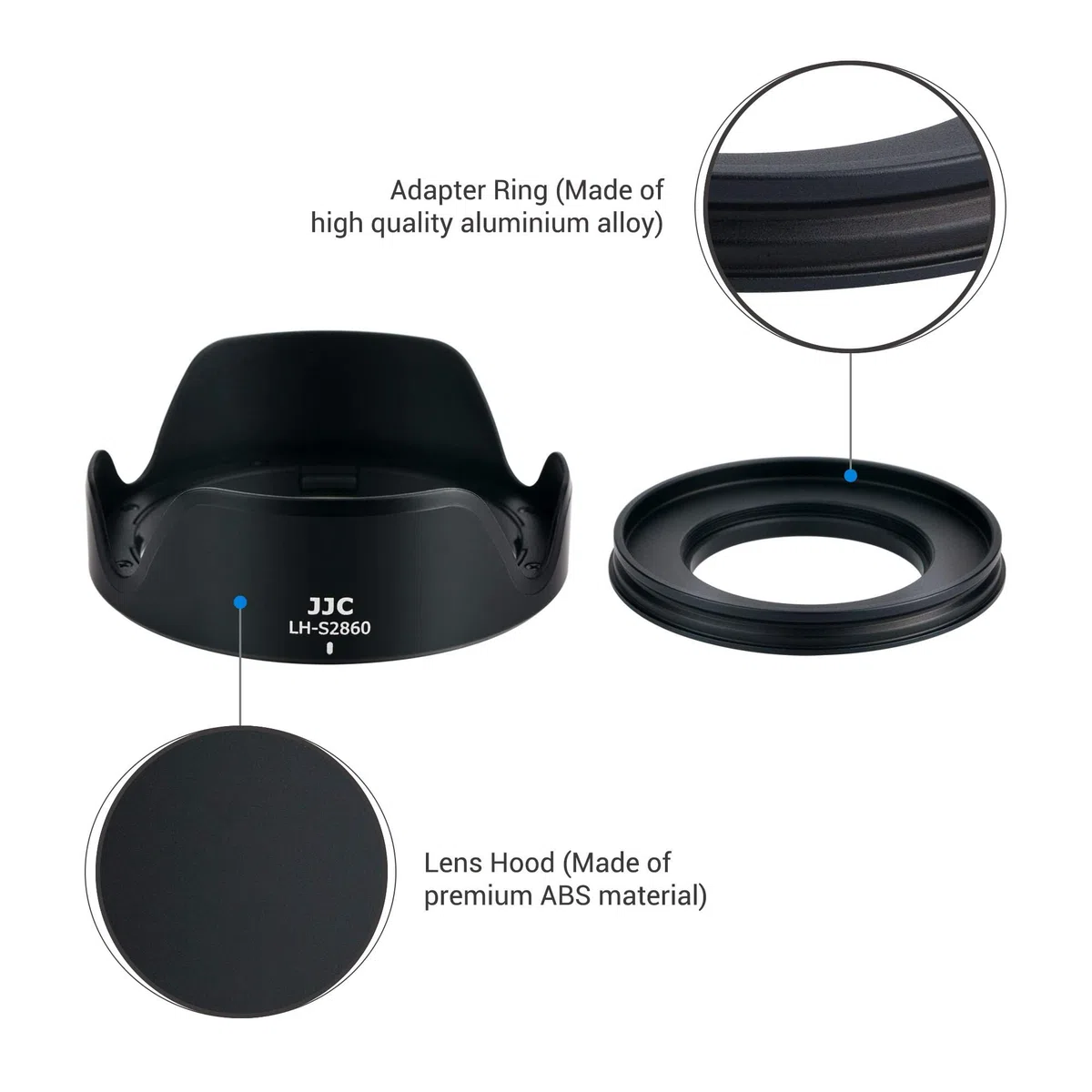 Petal Screw in Lens Hood for Sony FE 28-60mm f/4-5.6 Lens SEL2860 and Sony E PZ 16-50mm f/3.5-5.6 OSS Lens SELP1650 on Sony ZV-E1 ZV-E10 A7C A6400 A6300 A6100 A6000 with a 40.5mm Adapter Ring