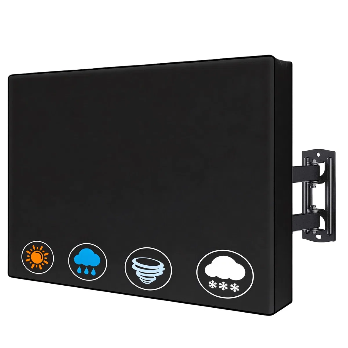 Cubierta para TV al aire libre, cubierta de protección de pantalla de TV, 600d tela Oxford, impermeable, a prueba de polvo, cubierta de TV para exteriores, 40" - 42", 42 x 26,5 x 5 pulgadas, negro