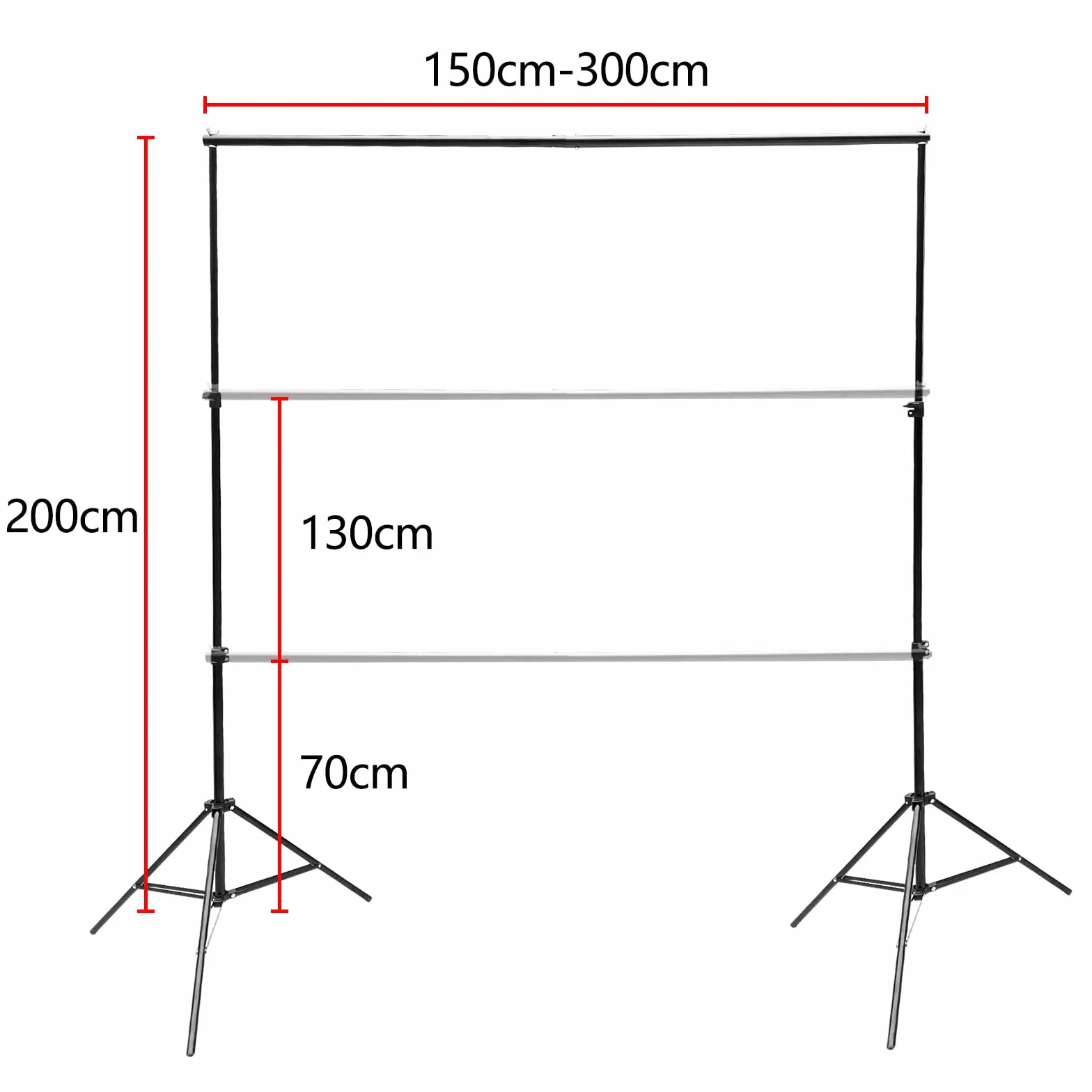 Relota Soporte de Fondo para Fotografía 200 cm x 300 cm, Ajustable Profesional Sistema de Soporte con 10 Abrazaderas de Resorte para Estudio Fotográfico, Retrato, Grabación de Video, Boda