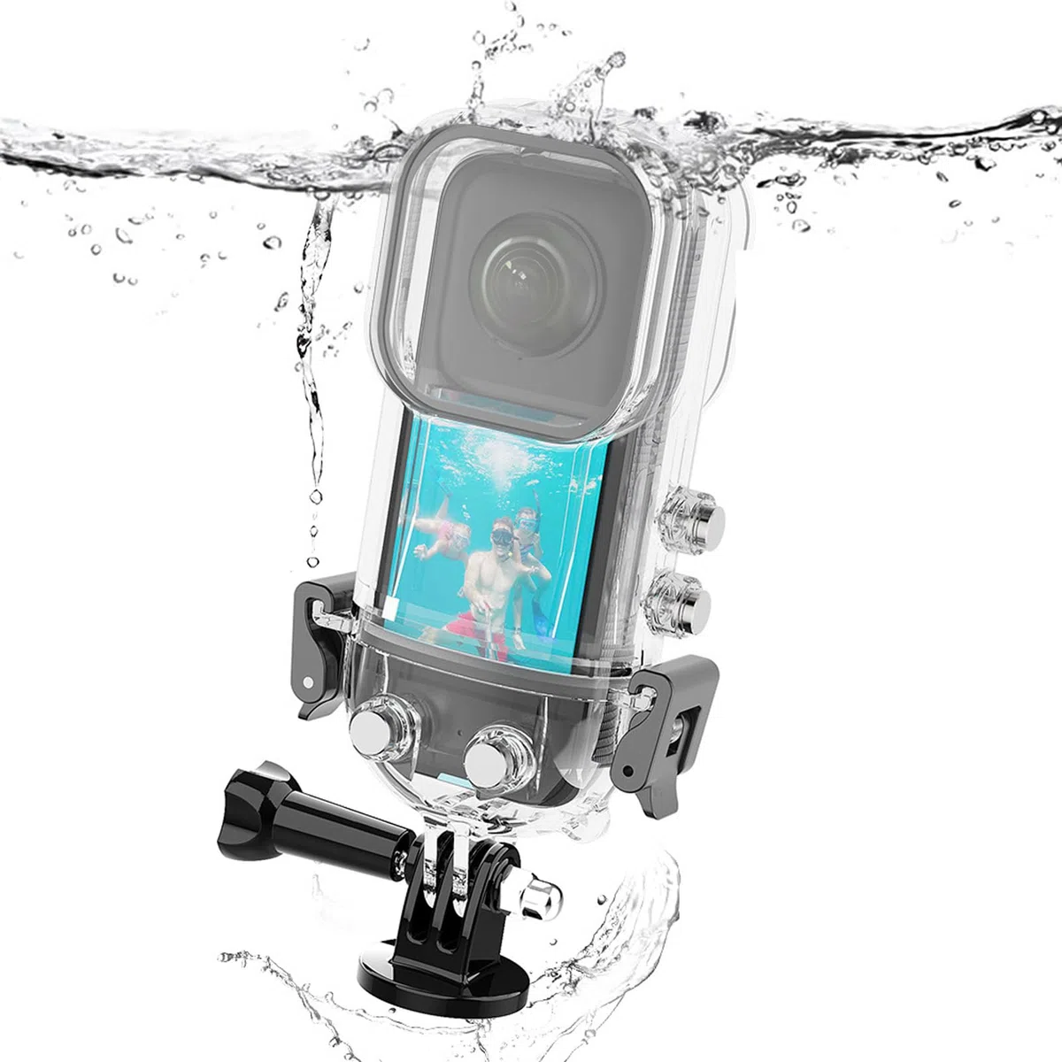 Funda Impermeable para Cámara de Acción 360 X3, Carcasa de Buceo de 45 M para 360 X3, Carcasa Protectora Subacuática con Accesorios Adaptadores de Montaje de Soporte