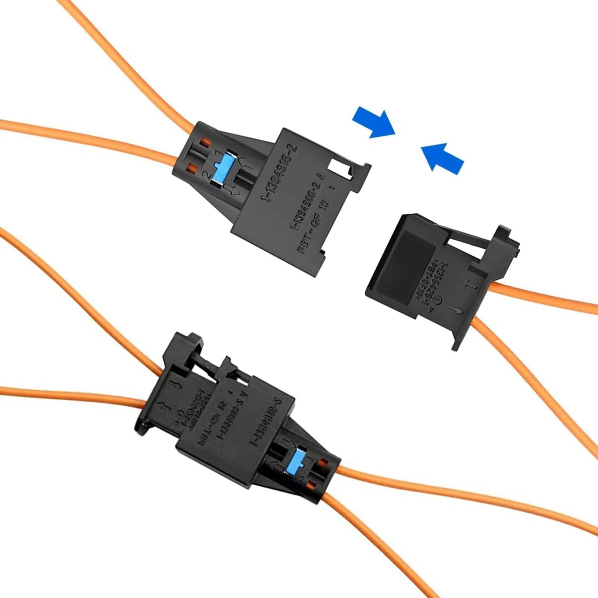 SecosAutoparts Un par de adaptadores de bucle de fibra óptica para Audi BMW
