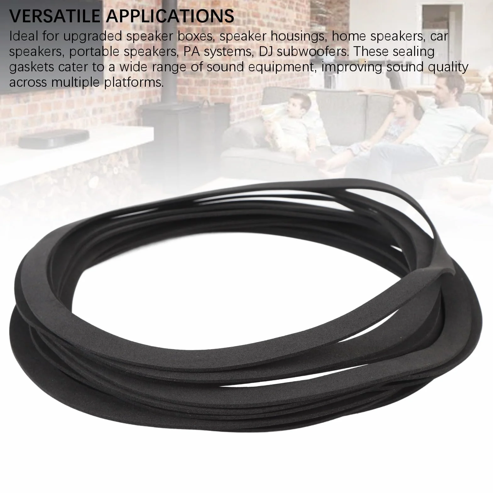 banapoy Junta Sellado Altavoz 10 Piezas, Anillo Sellado Antideslizante Reducción Ruido Prueba Golpes EVA 200 Mm Diámetro Exterior para Cajas Altavoces, Sistemas PA para Hogar Coche