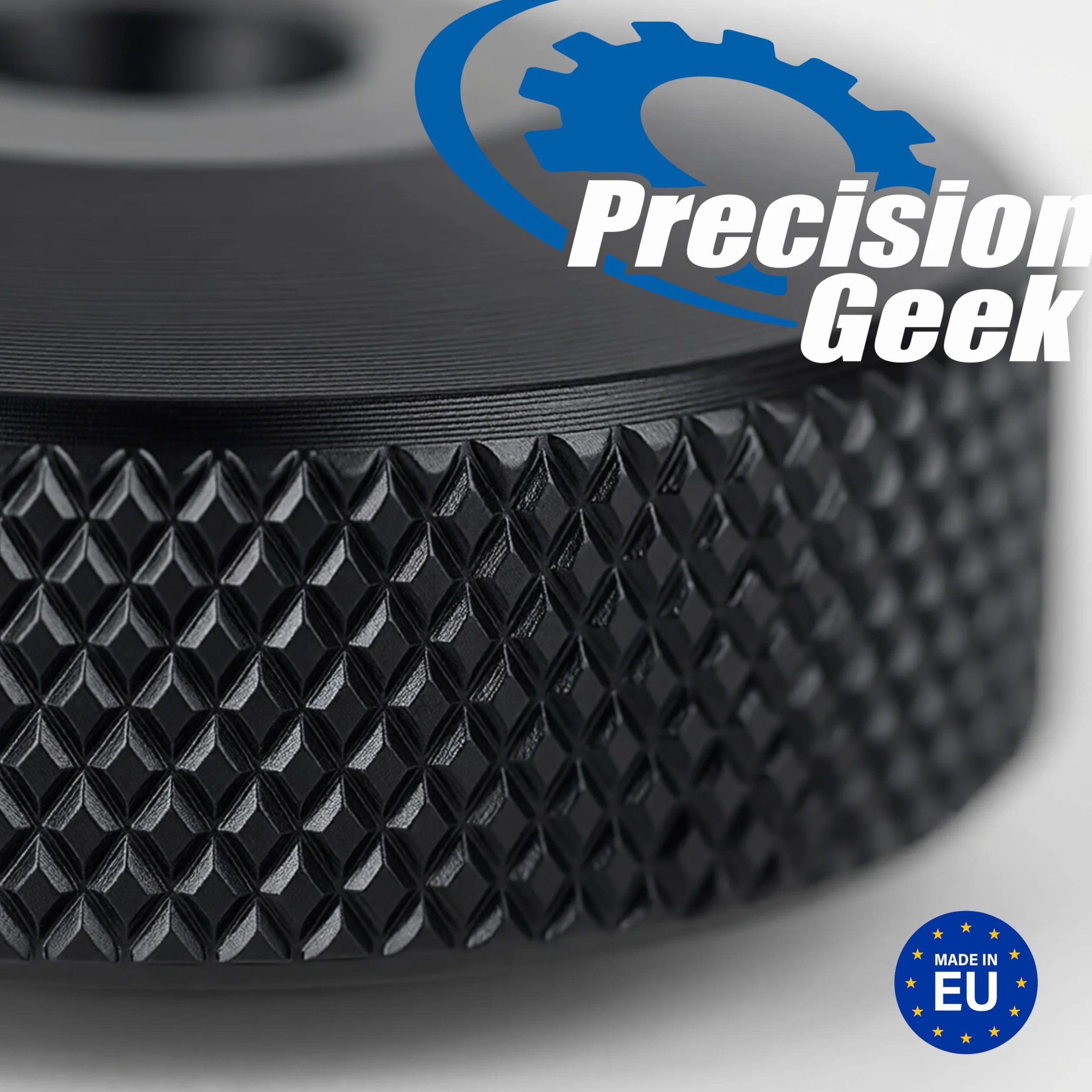 PrecisionGeek - Picos de Altavoz Grandes de Aluminio anodizado Negro M8, Cono de 20 mm de diámetro, Almohadillas de Altavoz de 20 mm de diámetro con Bordes con Acabado moleteado
