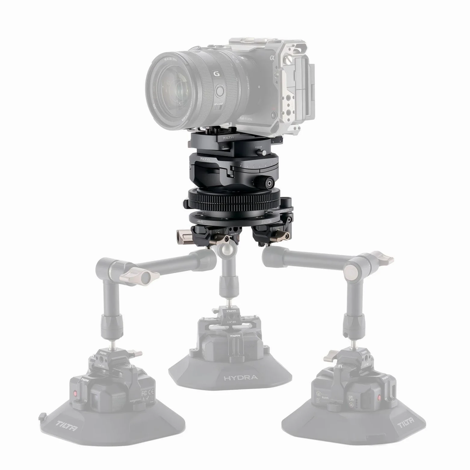 Tilta Hydra x Dan Ming Kit Básico del Sistema Speed Pan, Sistema de Montaje para Coche con Mini Cabezal Inclinable - Negro HDA-T19-A