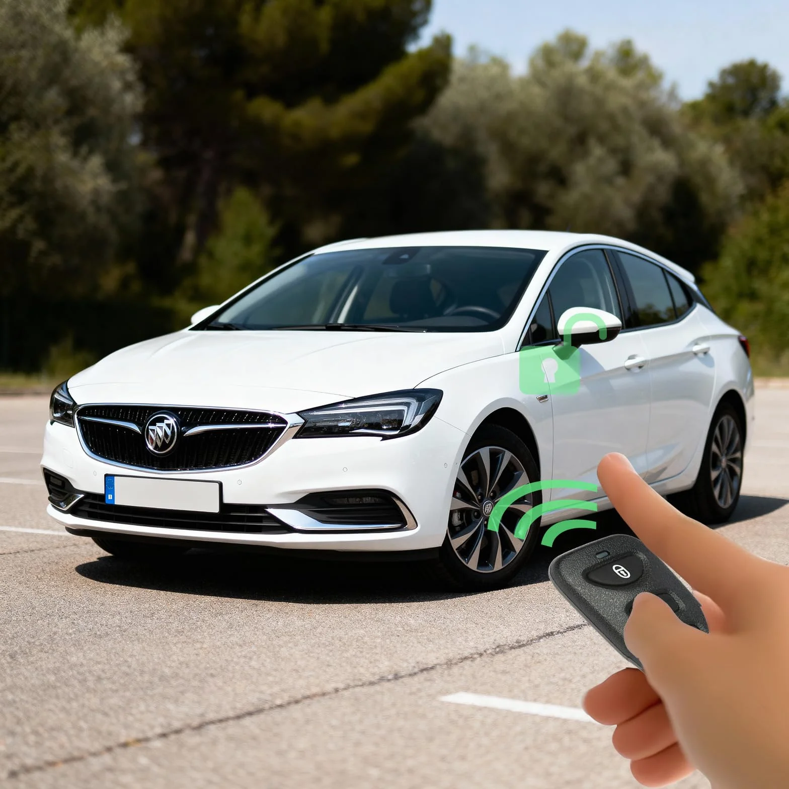 Cierre Centralizado Universal Coche 12V Kit con 2 Mandos de Garaje Universales (50-80M), 4 Actuadores de Cerradura de Puertas, Alarma Para Coche y BotóN de LiberacióN de Equipaje, Acceso Sin Llaves